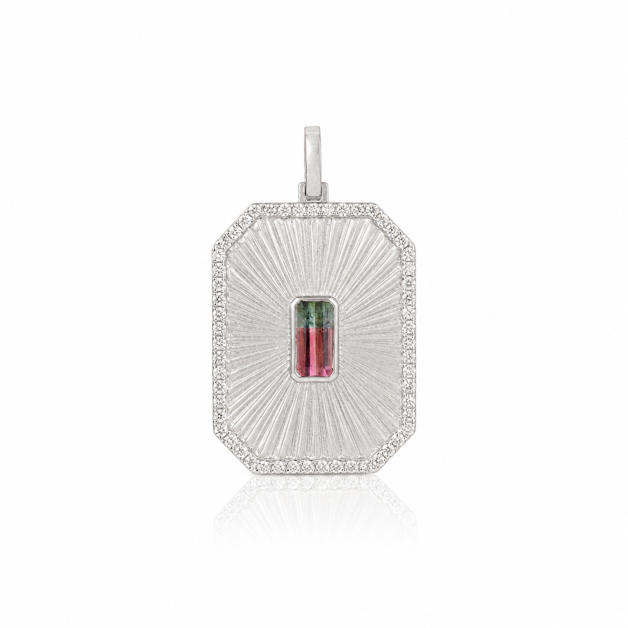 Watermelon Tourmaline Diamond Pendant
