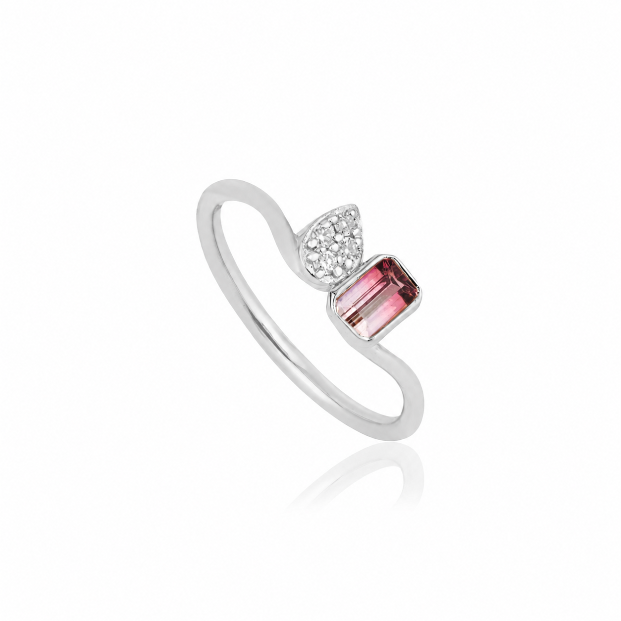 Watermelon Tourmaline Diamond Ring