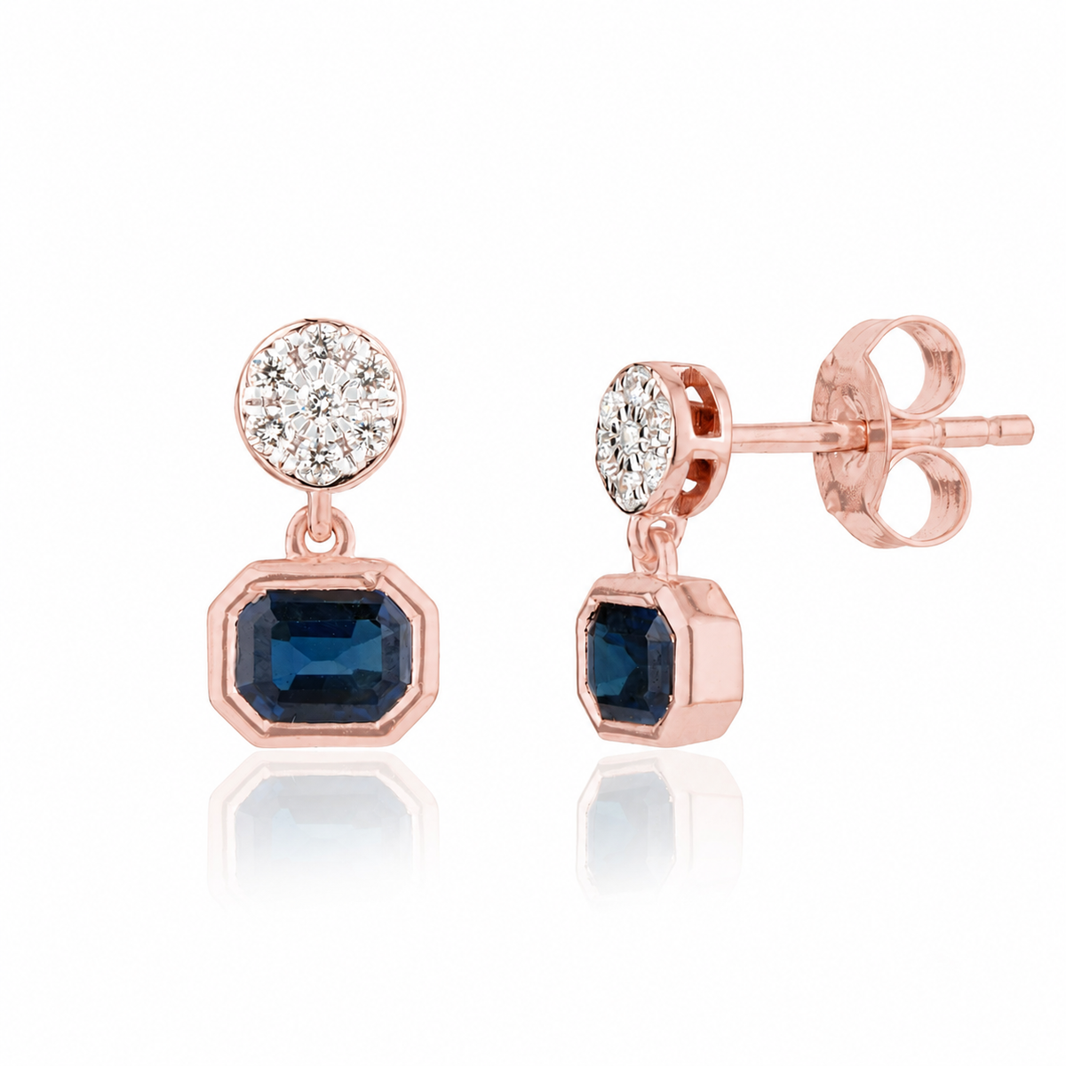 Sapphire Diamond Drop Earrings