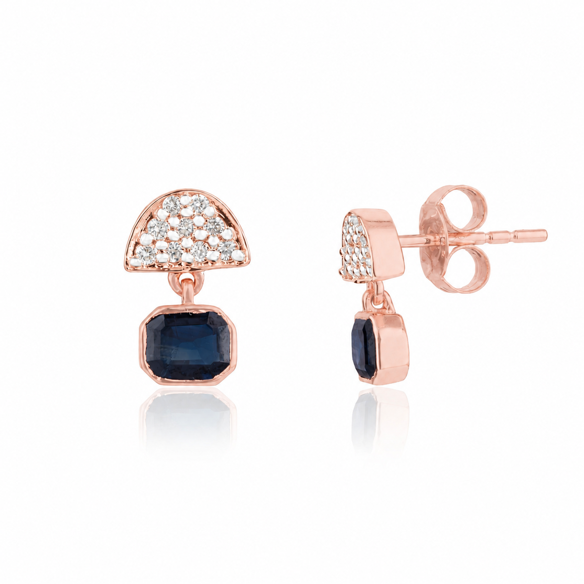 Blue Sapphire Diamond Drop Earring