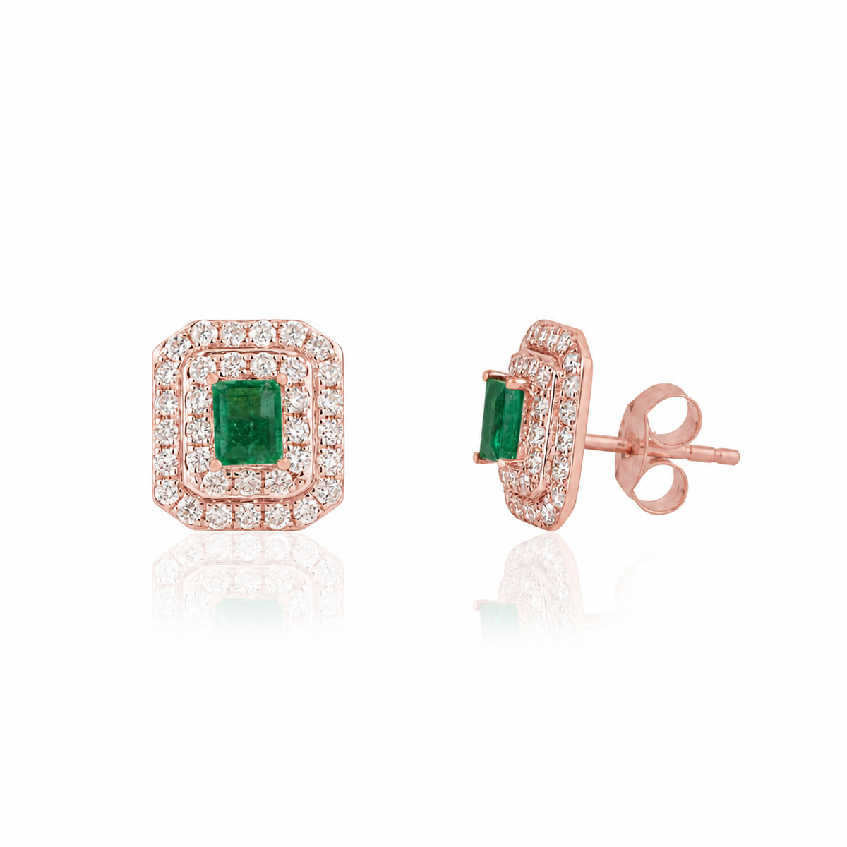 Emerald Cut Emerald Earrings