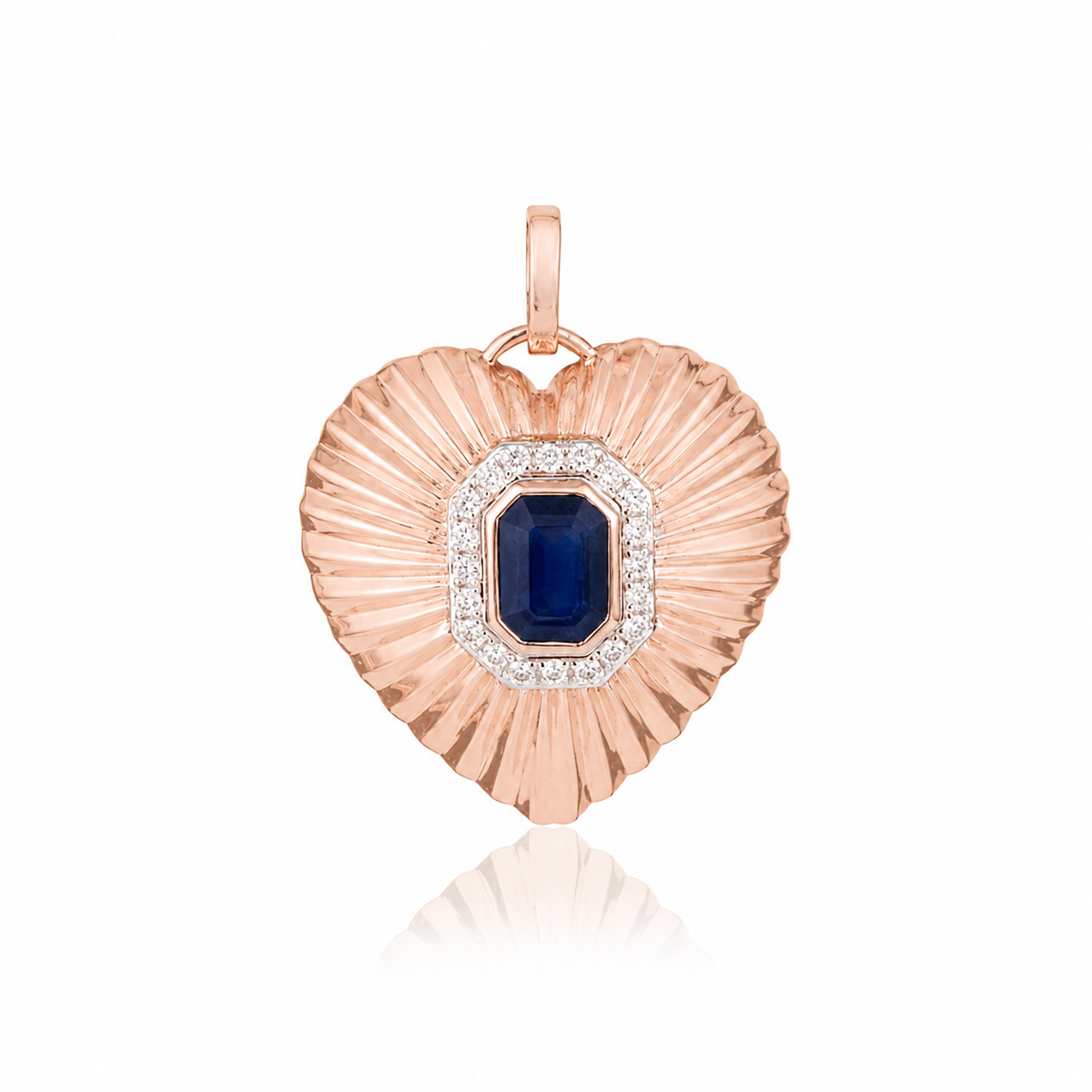 Sapphire Diamond Heart Pendant