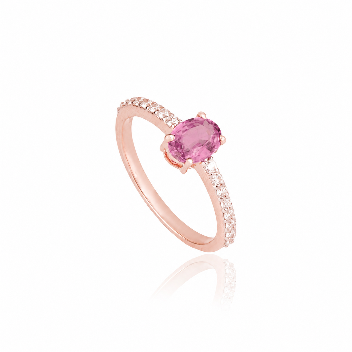 Pink Sapphire Diamond Ring