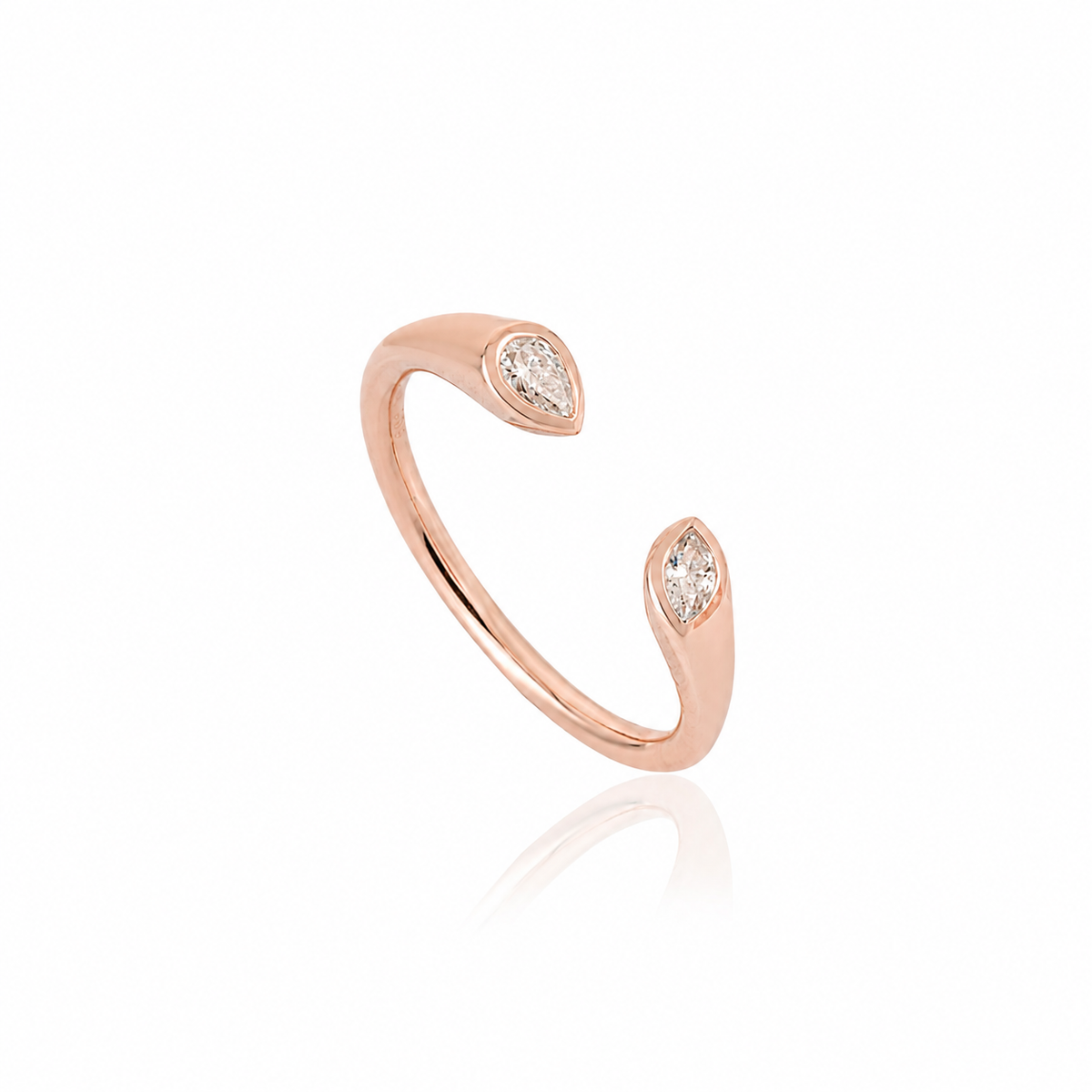 Pear Diamond Open Ring