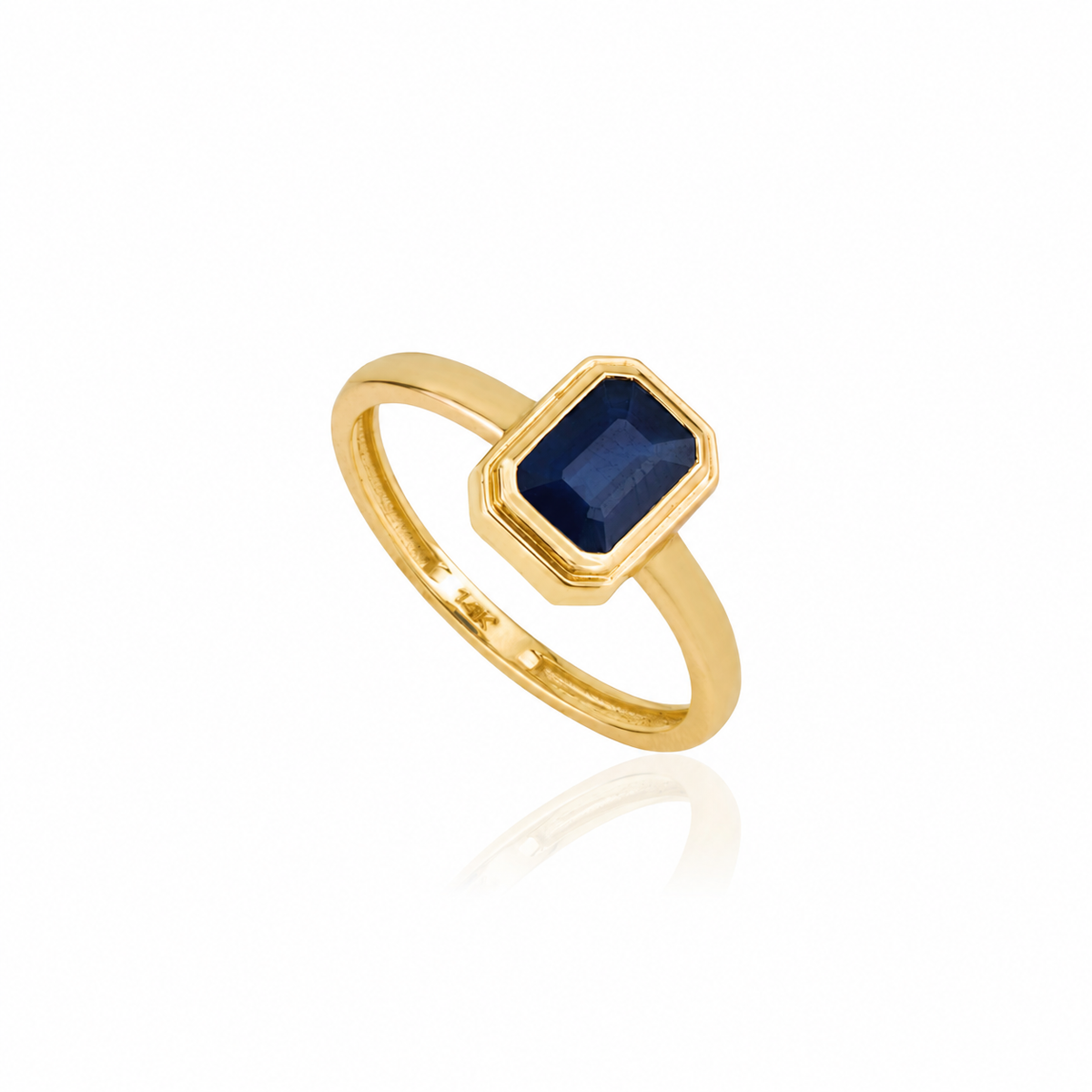 Blue Sapphire Bezel Set Ring