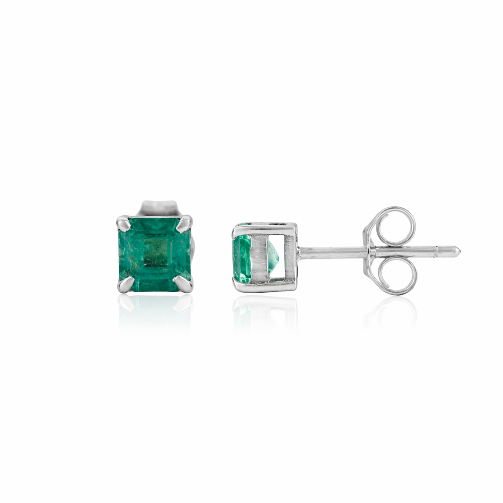 Natural Emerald Stud Earring