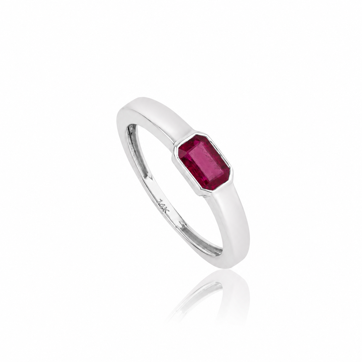 Emerald Cut Ruby Ring