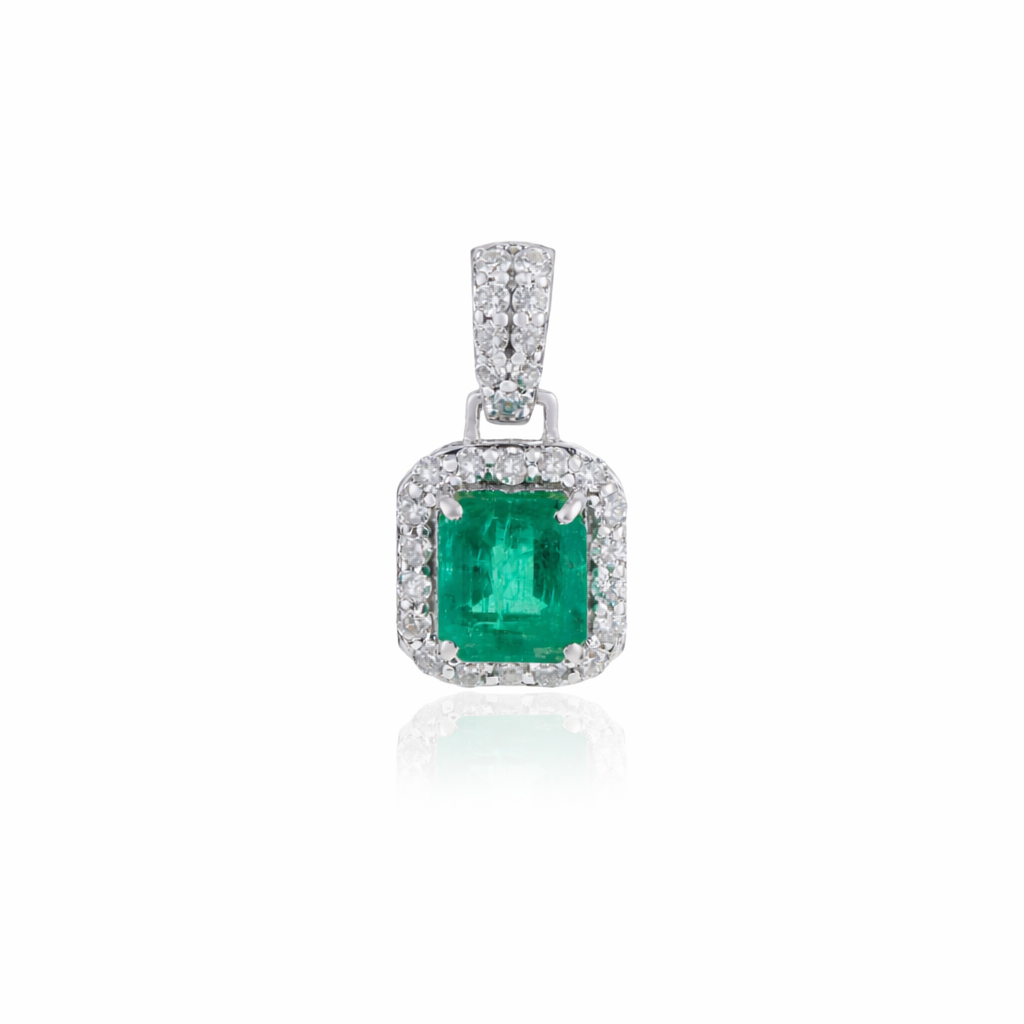 Emerald Damond Pendant Necklace