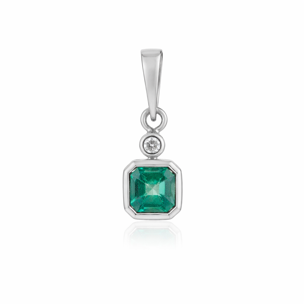 Emerald Diamond Pendant Necklace