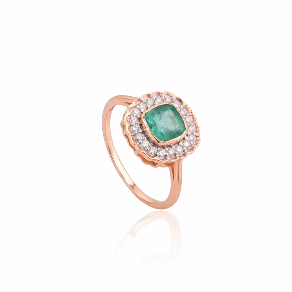 Emerald Diamond Statment Ring