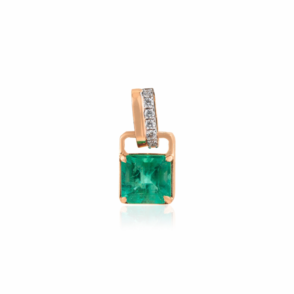Emerald Diamond Pendant Necklace