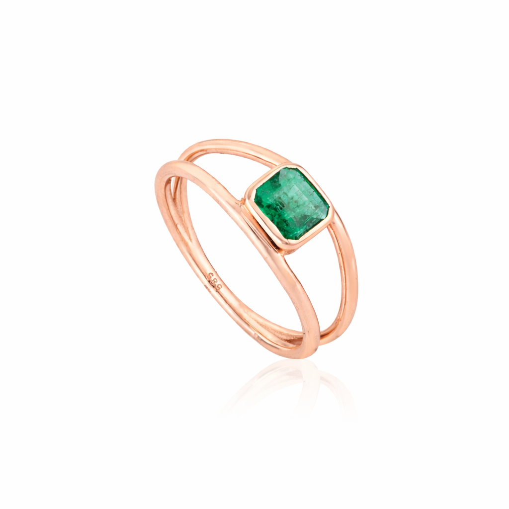Emerald Double Band Ring