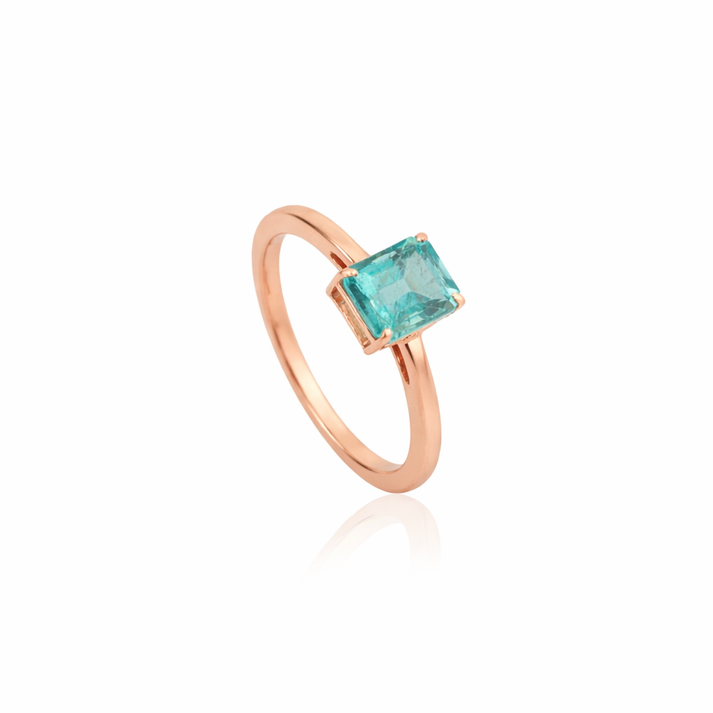 Square Emerald-Cut Emerald Ring
