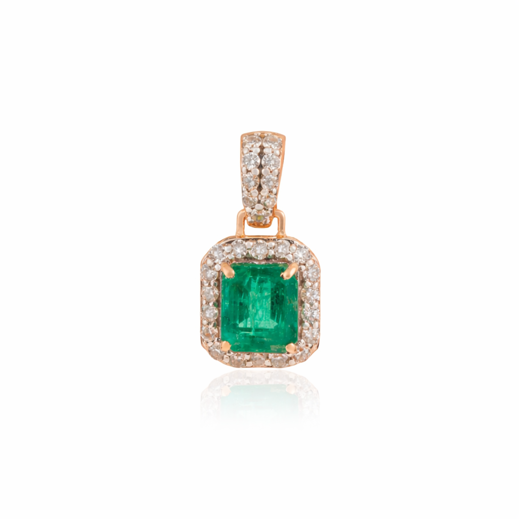 Emerald Damond Pendant Necklace