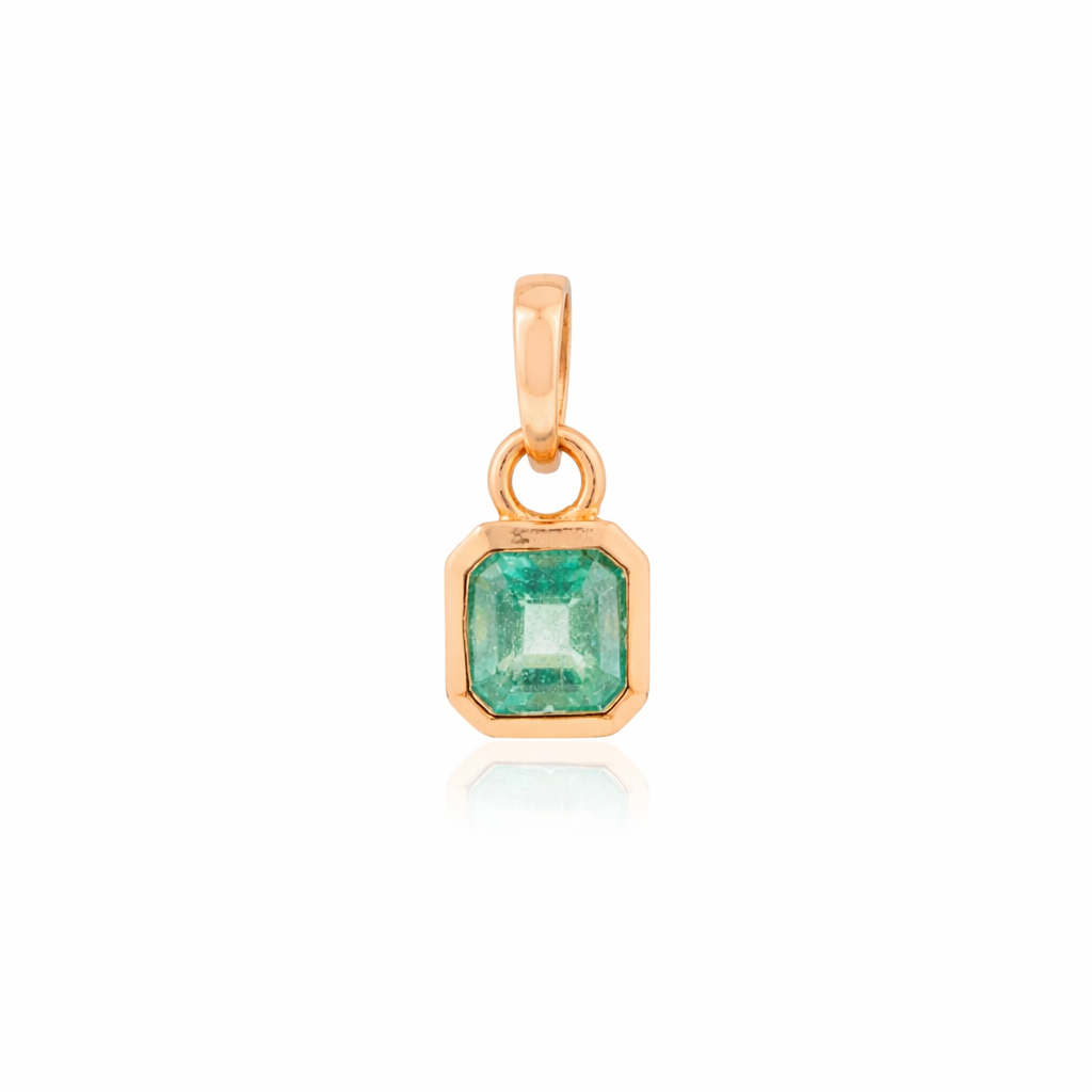 Emerald Bezel Set Pendant