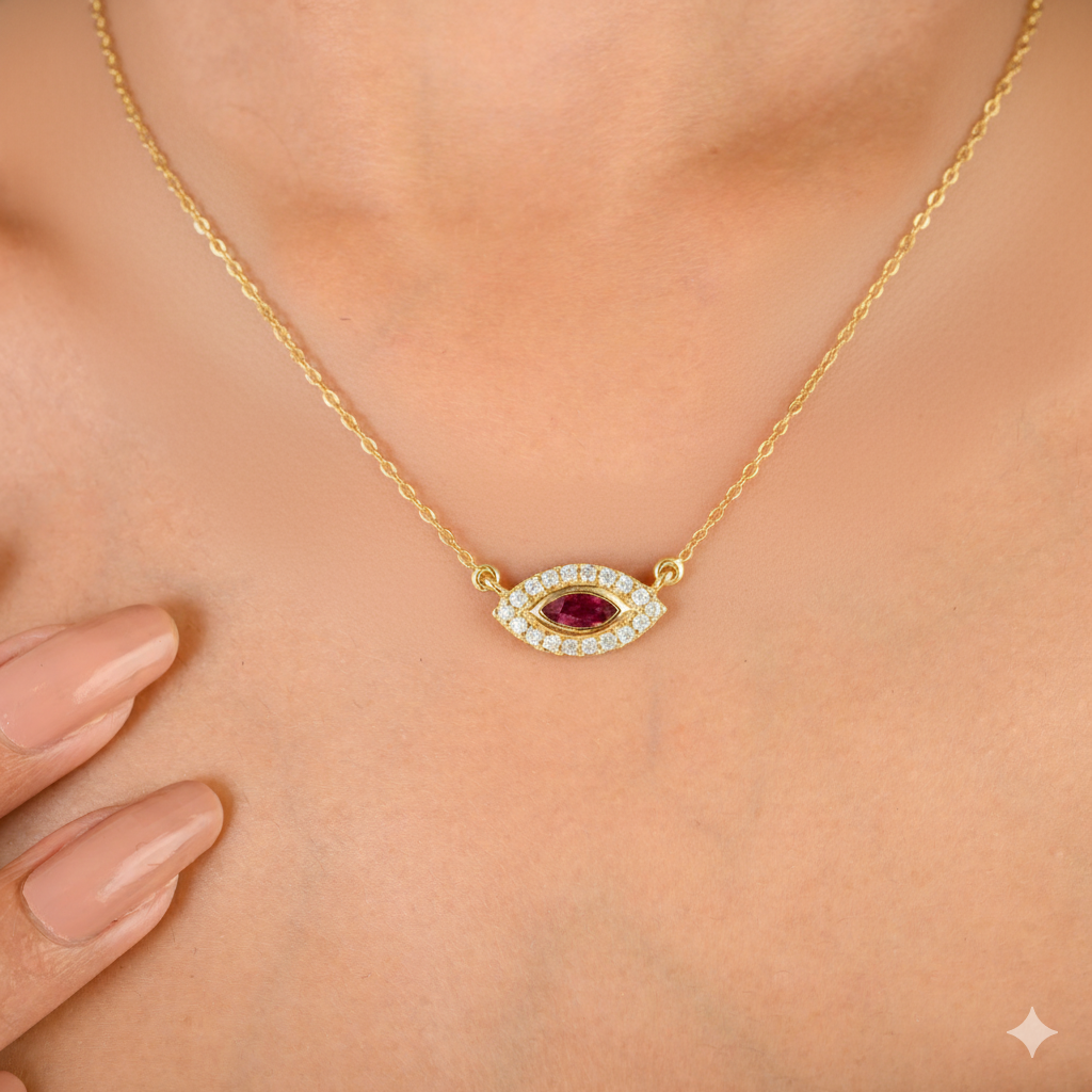 Ruby Diamond Gold Pendant