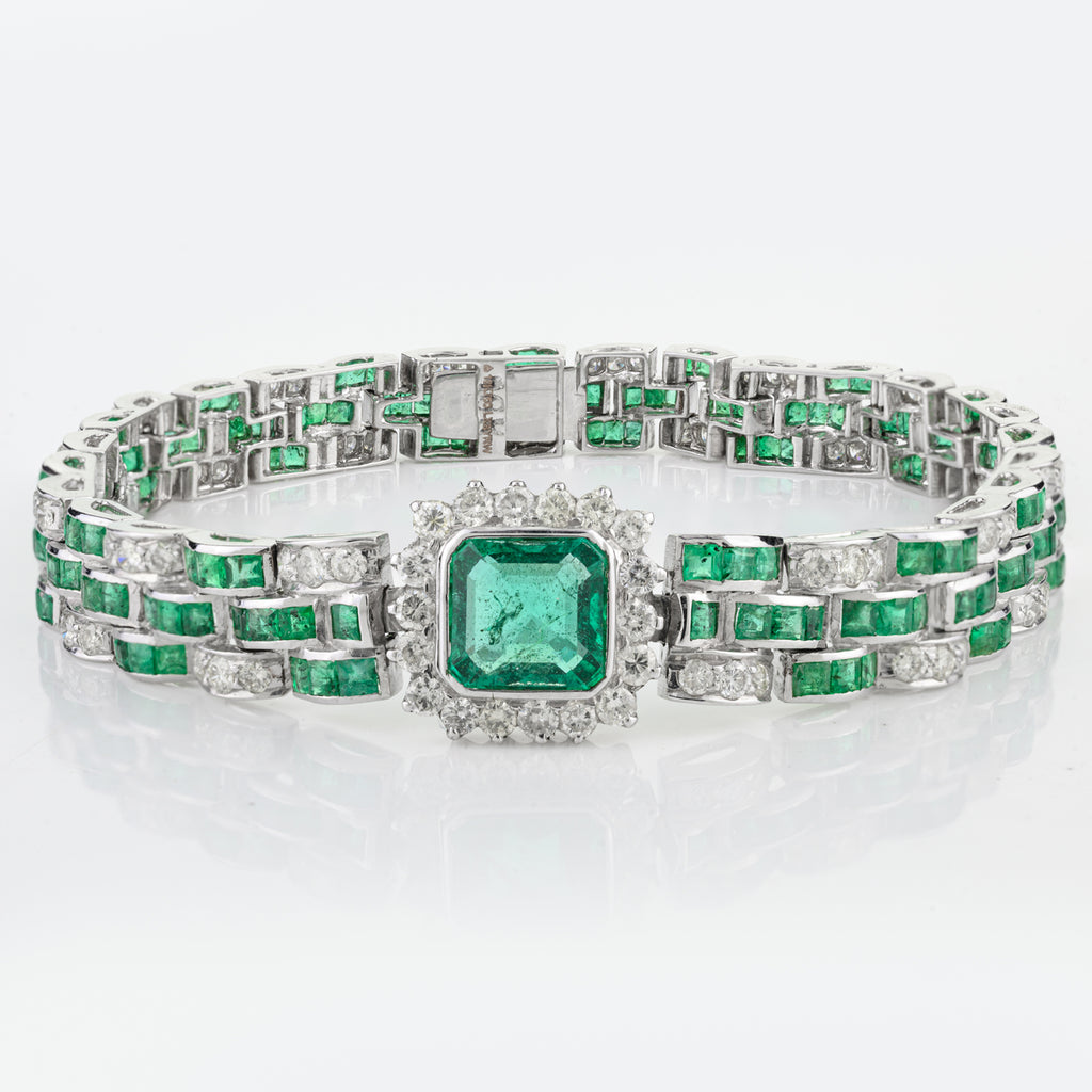 Emerald & Diamond Bangle Bracelet
