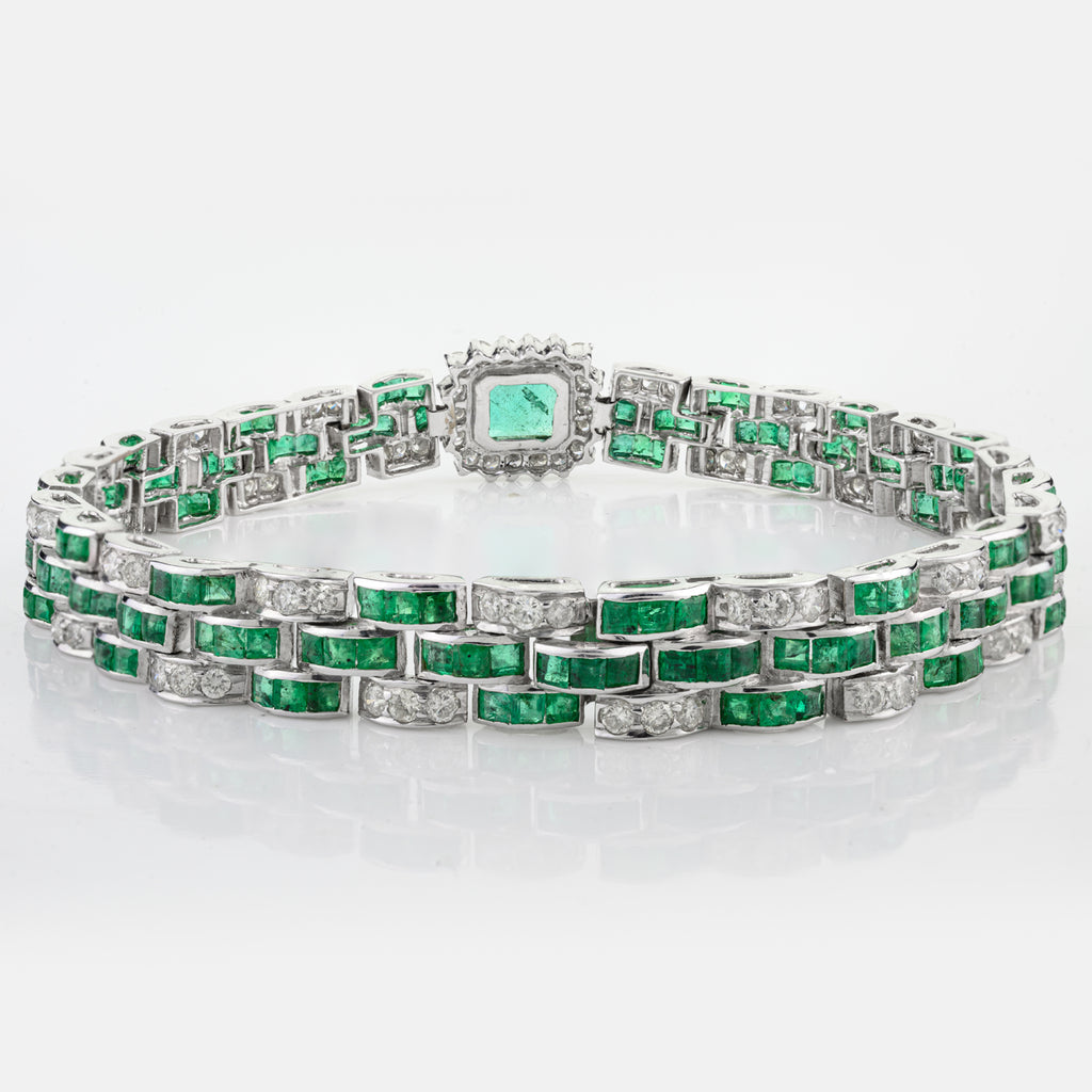 Emerald & Diamond Bangle Bracelet