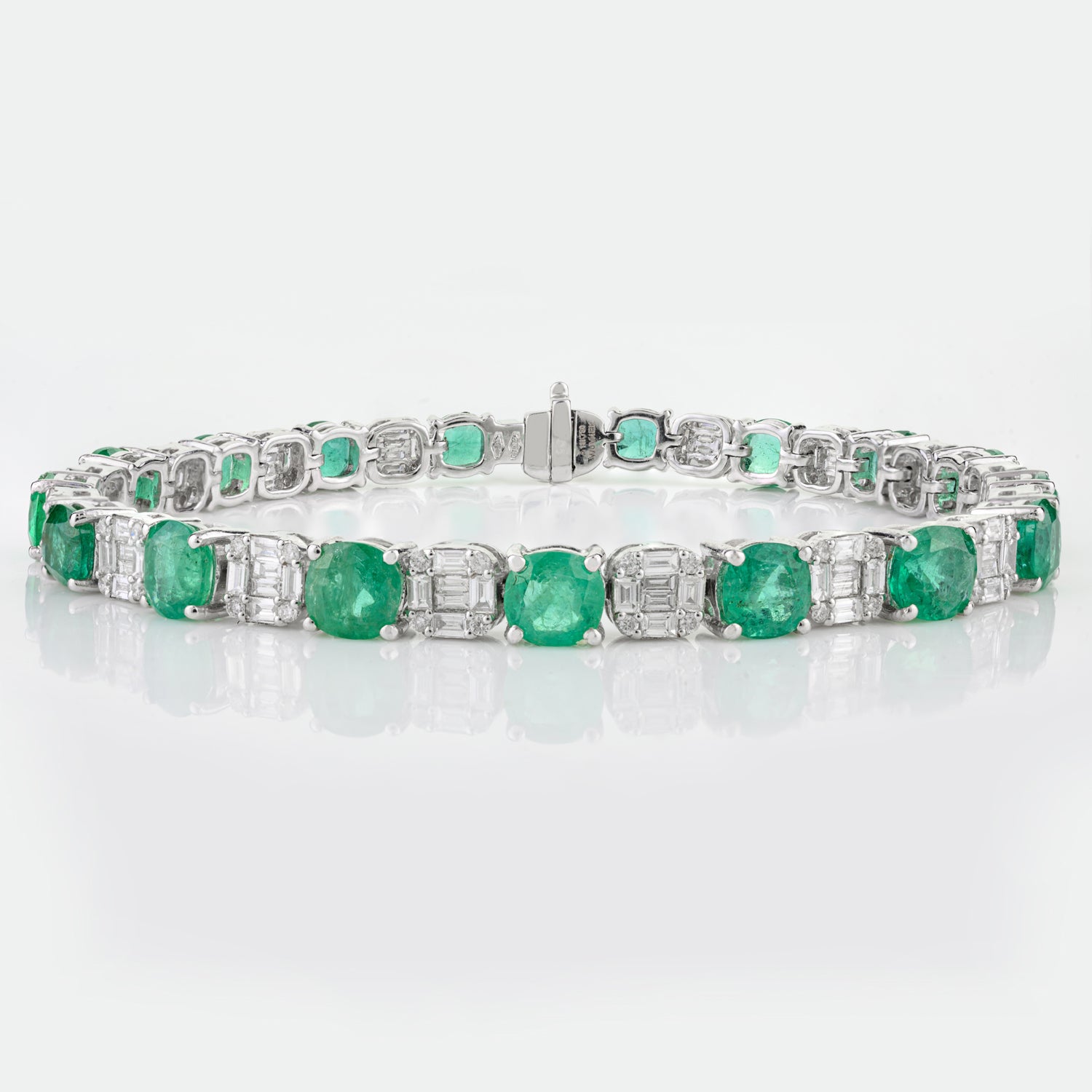 Emerald Diamond 18K Gold Bangle
