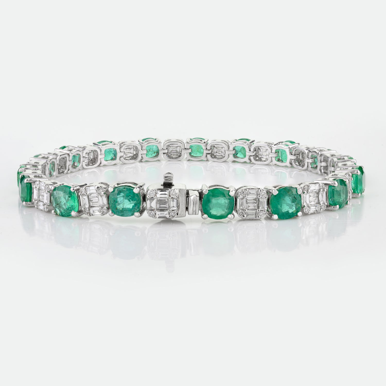 Emerald Diamond 18K Gold Bangle