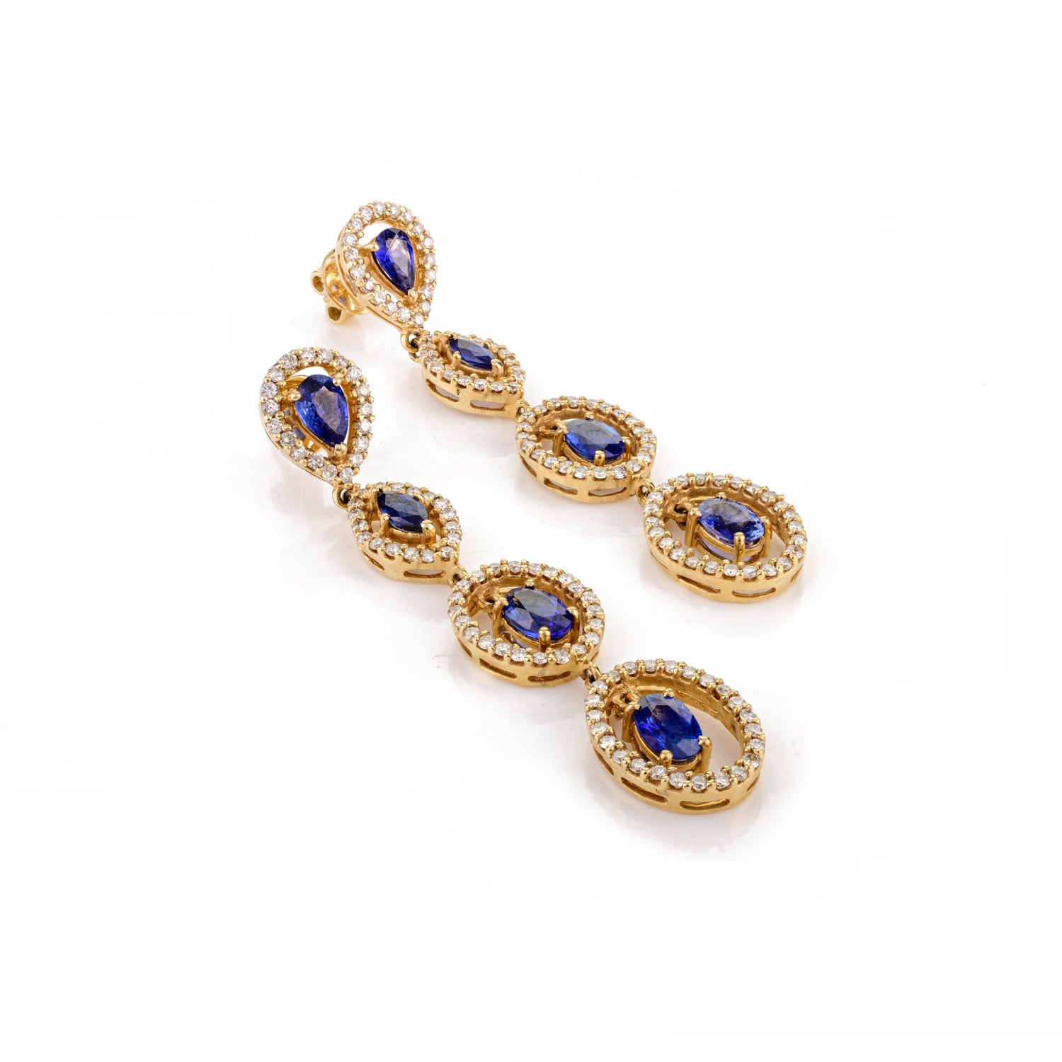 Sapphire & Diamond 18K Gold Earring