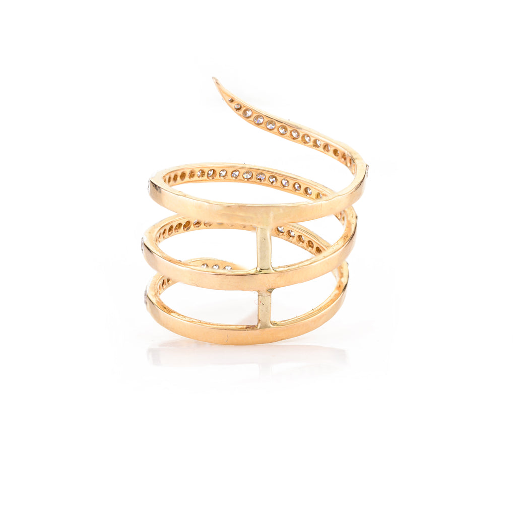 Diamond Spiral Ring in Gold