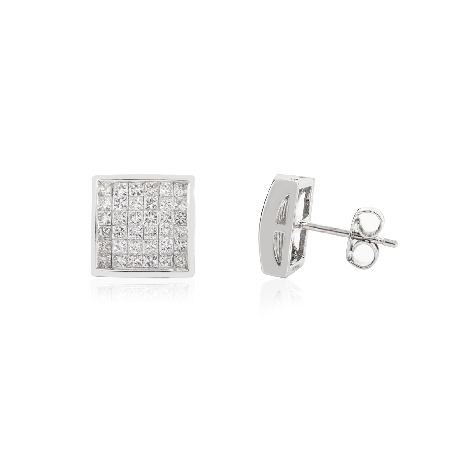 Diamond 18K Gold Stud Earring
