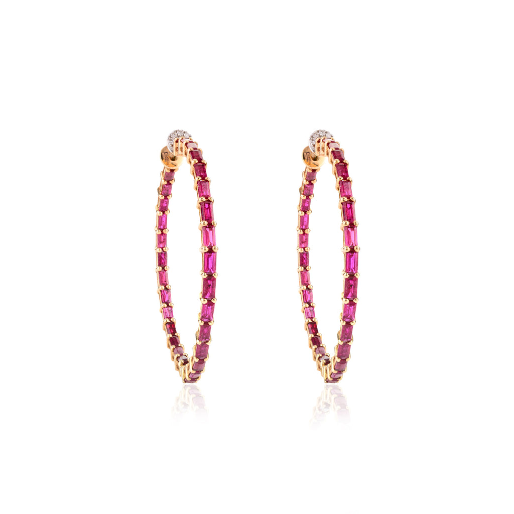 18K Gold Ruby Earring