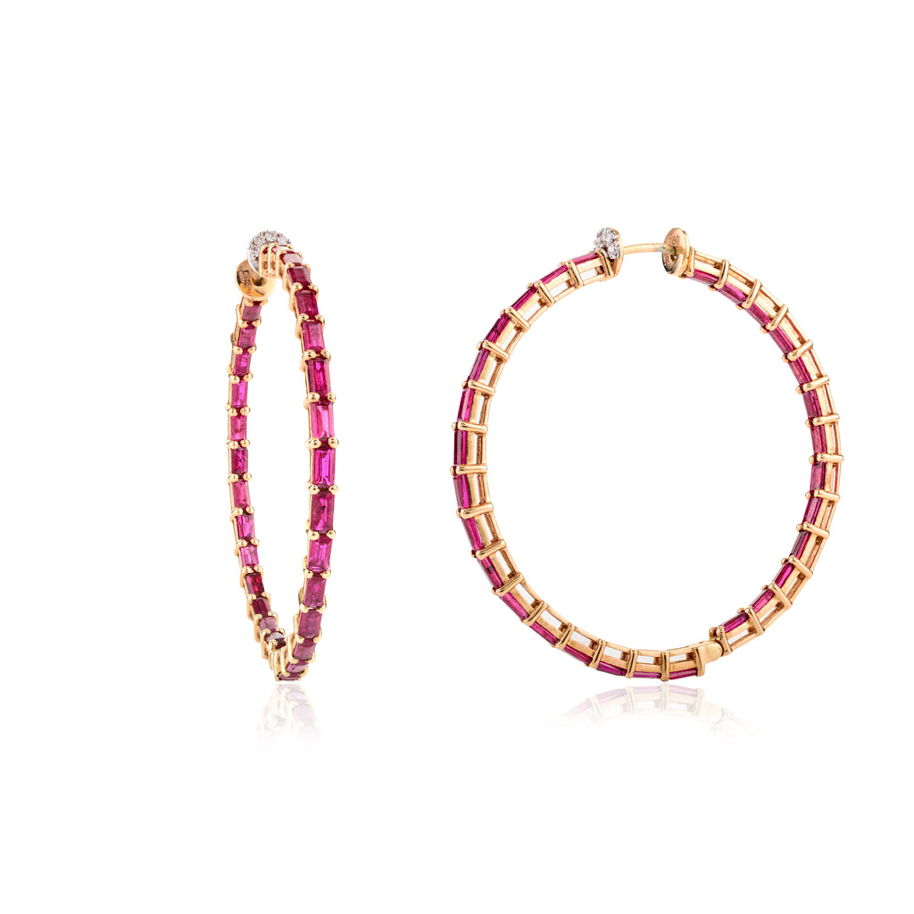 18K Gold Ruby Earring