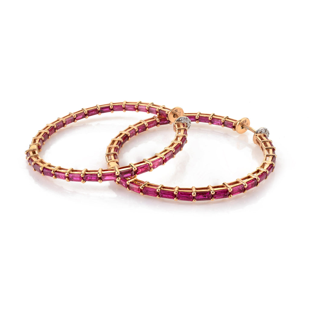 18K Gold Ruby Earring