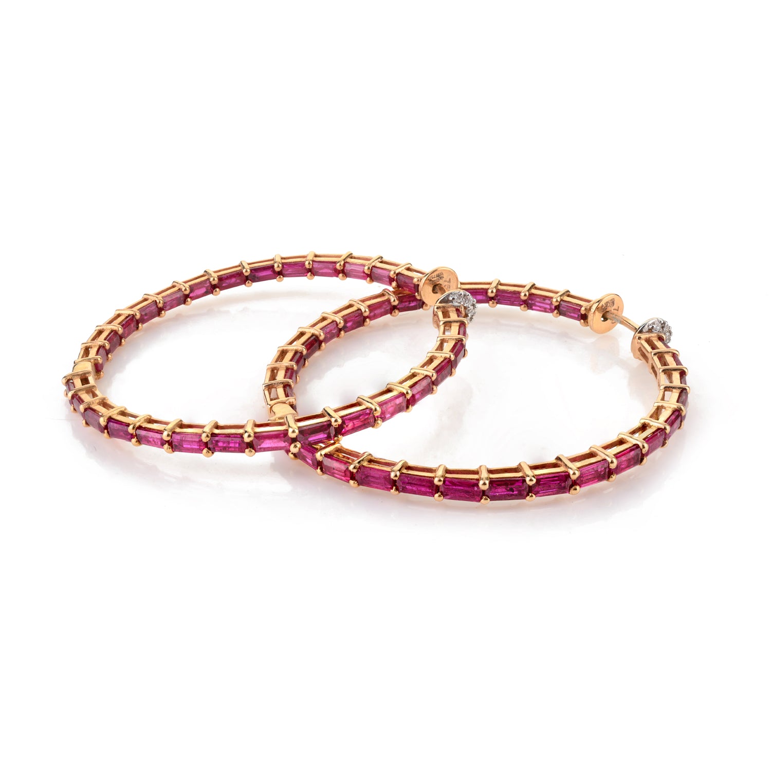 18K Gold Ruby Earring
