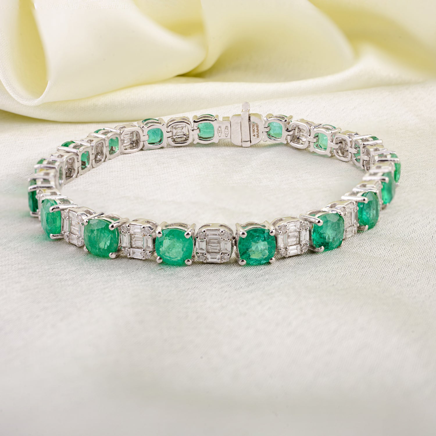 Emerald Diamond 18K Gold Bangle