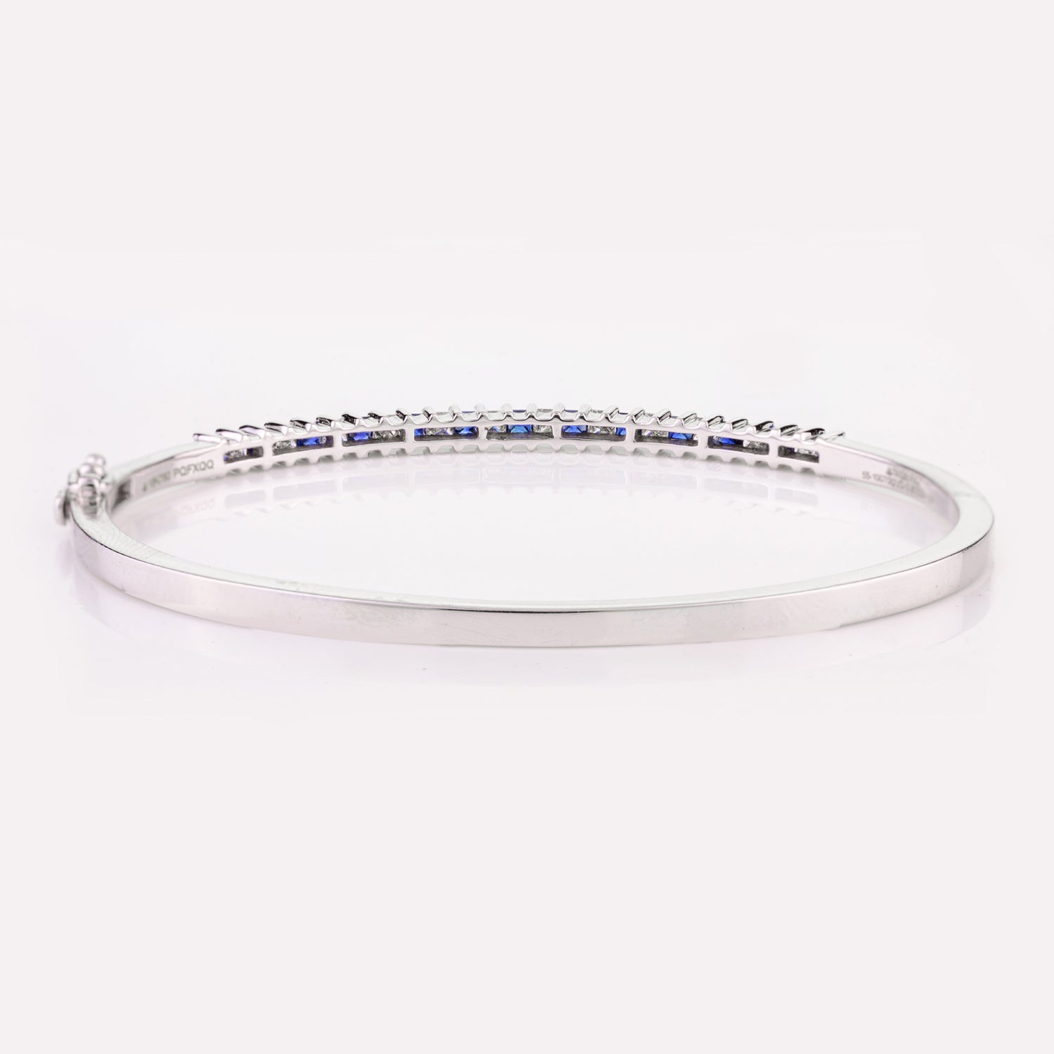 Blue Sapphire & Diamond 18K Gold Bangle