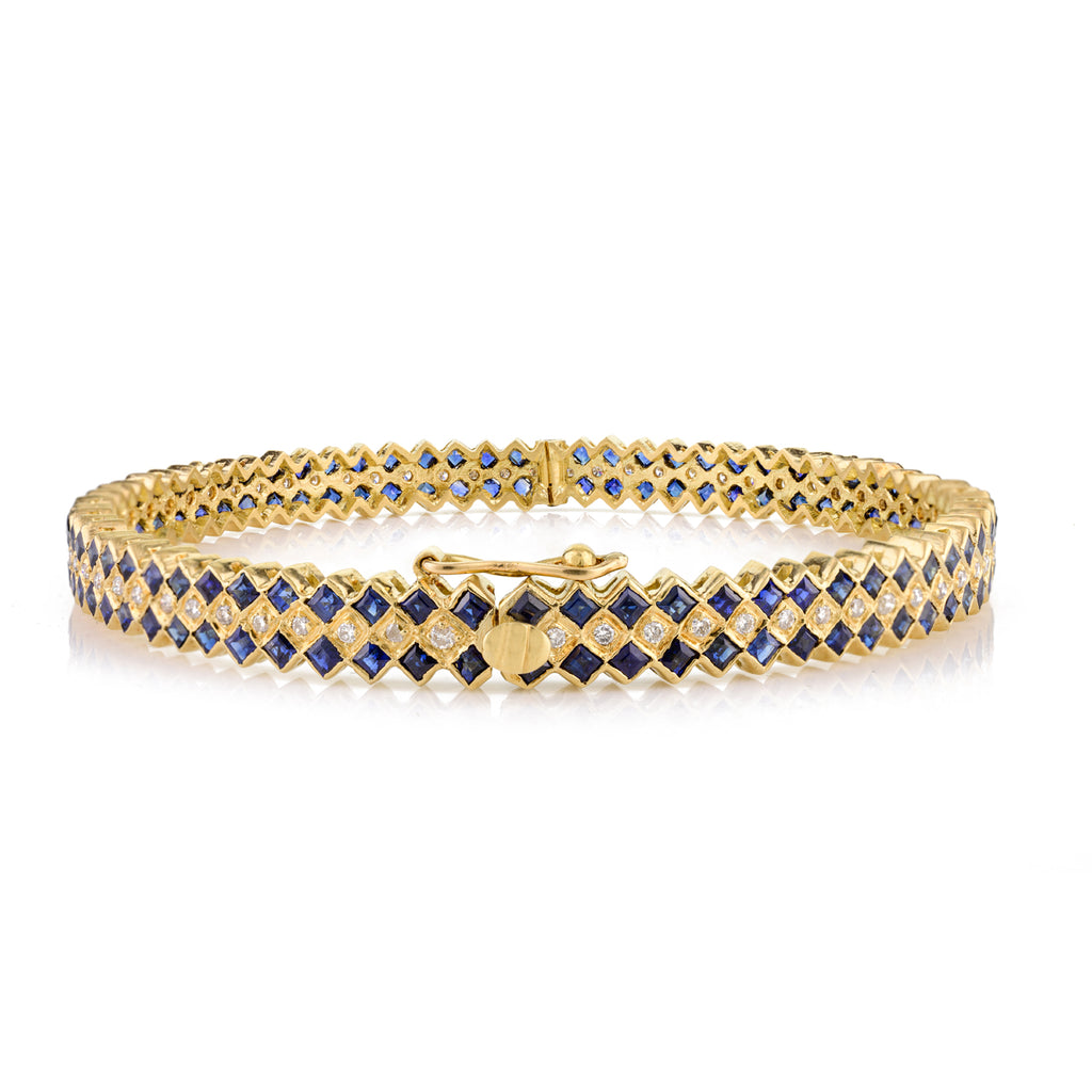 Diamond & Sapphire 18K Gold Bracelet