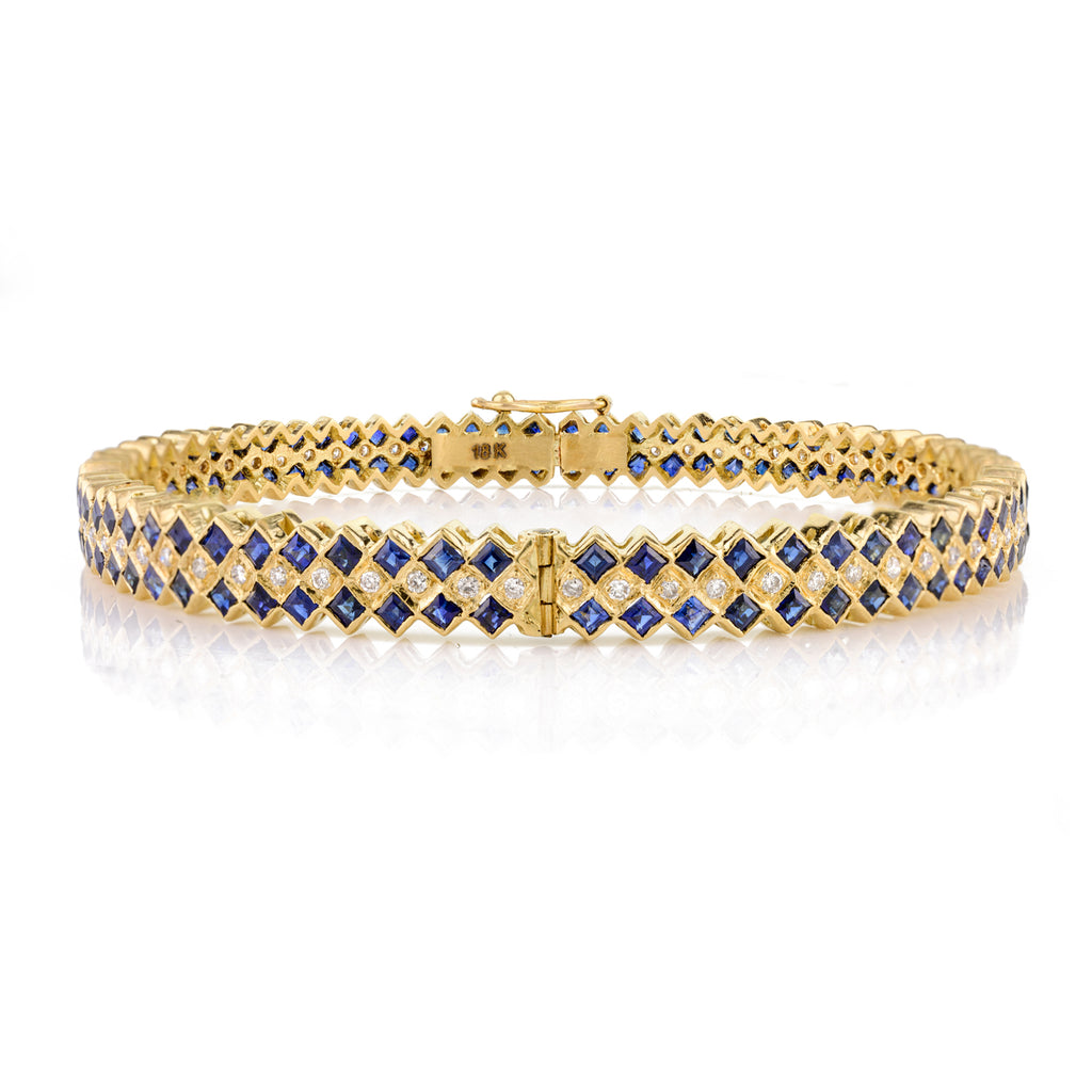 Diamond & Sapphire 18K Gold Bracelet