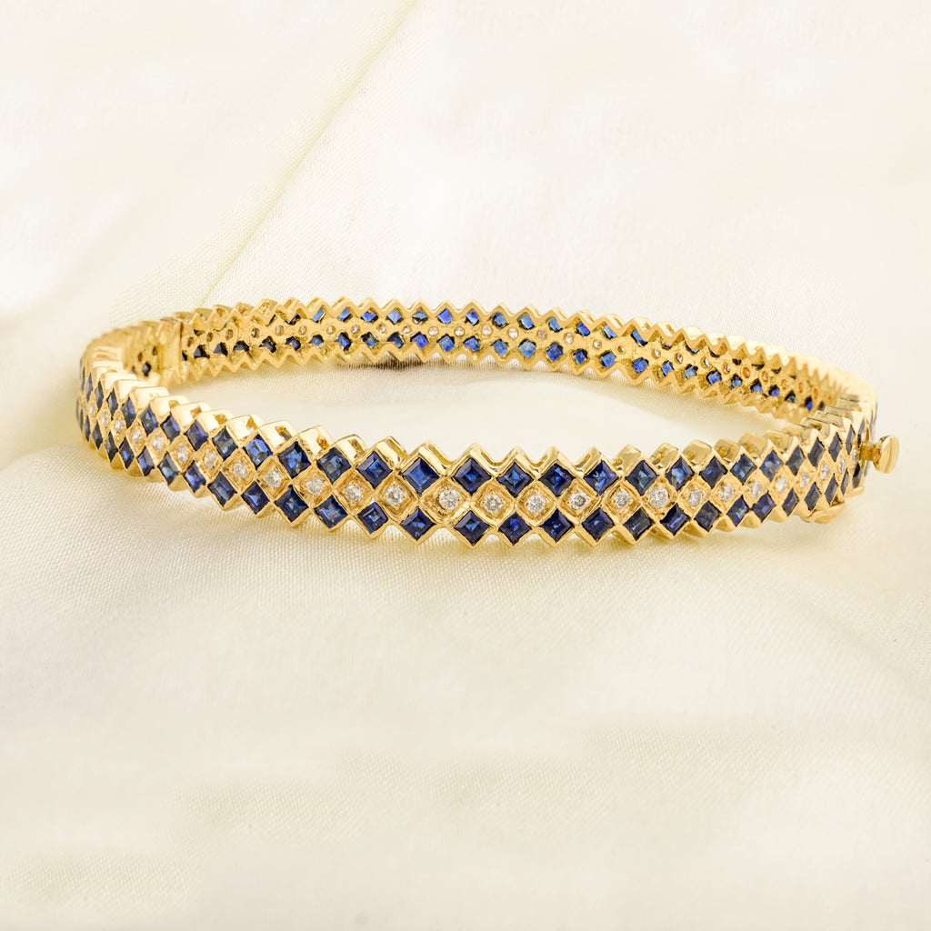 Diamond & Sapphire 18K Gold Bracelet