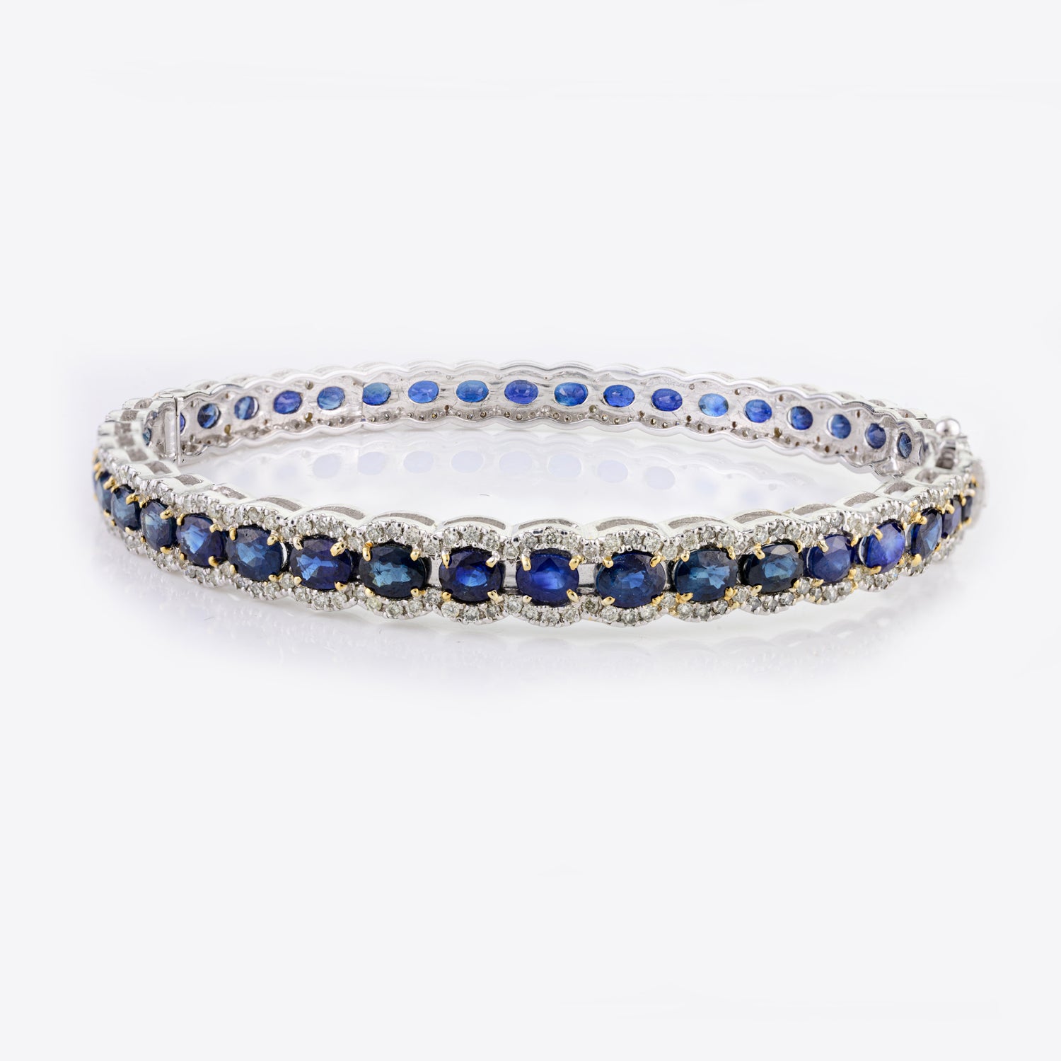 Blue Sapphire Diamond Bangle