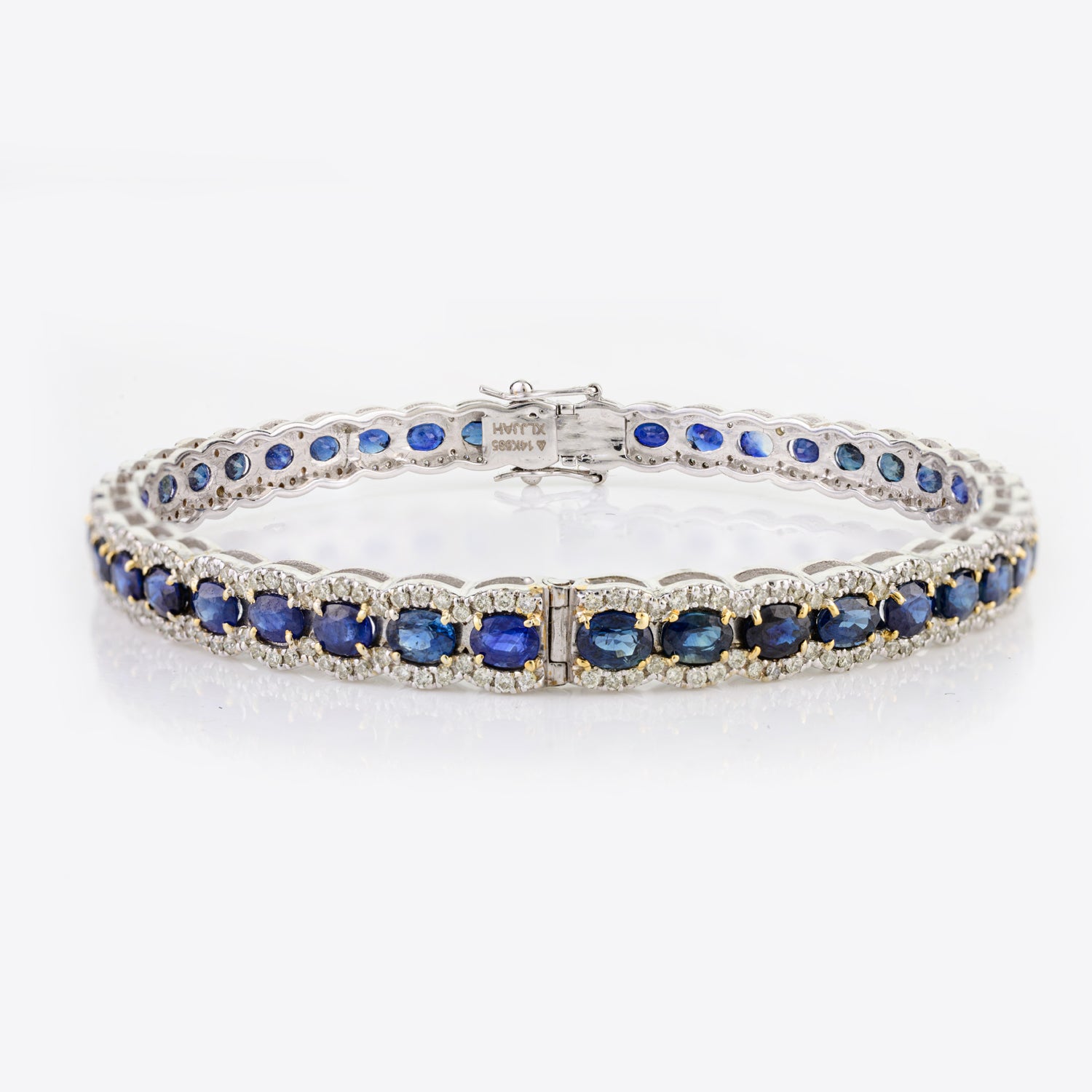 Blue Sapphire Diamond Bangle