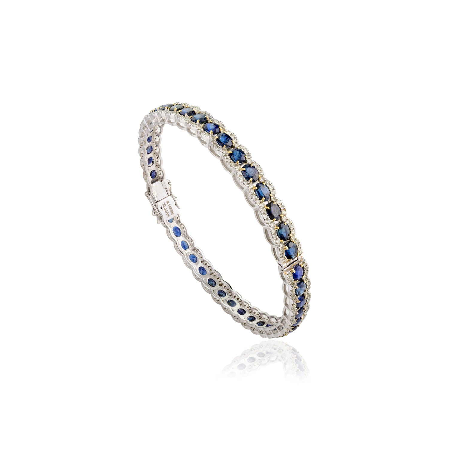 Blue Sapphire Diamond Bangle