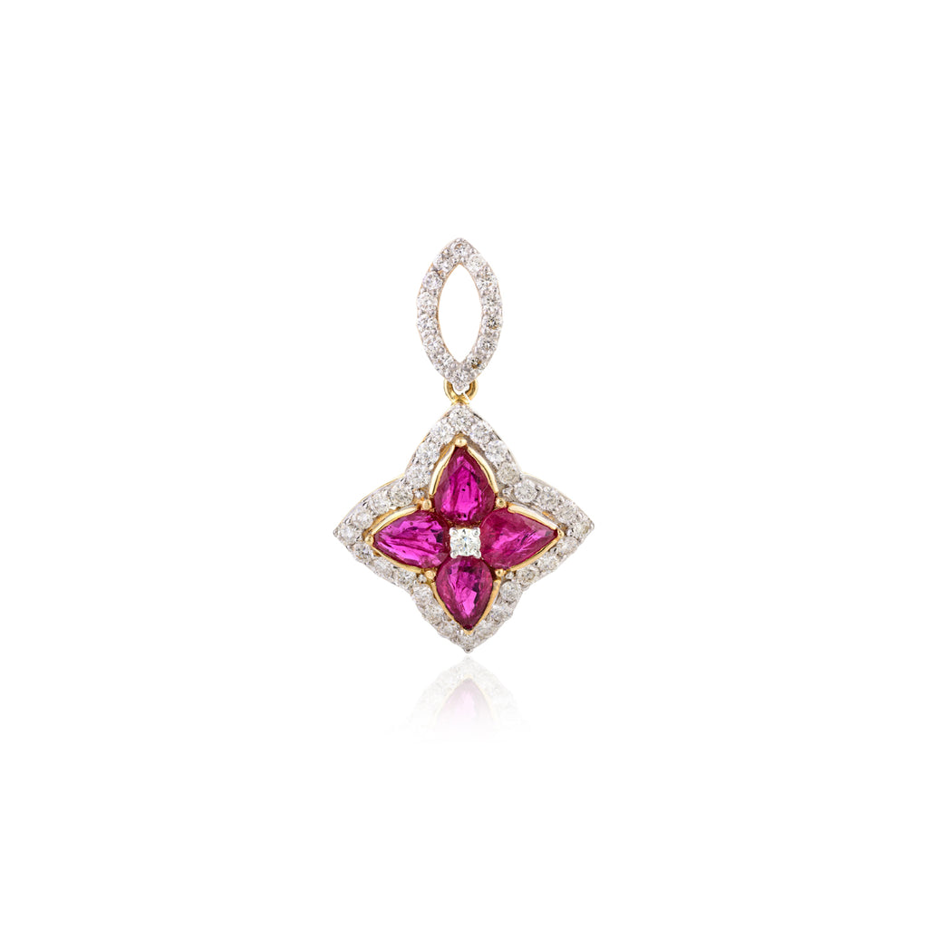 Ruby Diamond Gold Necklace for Women