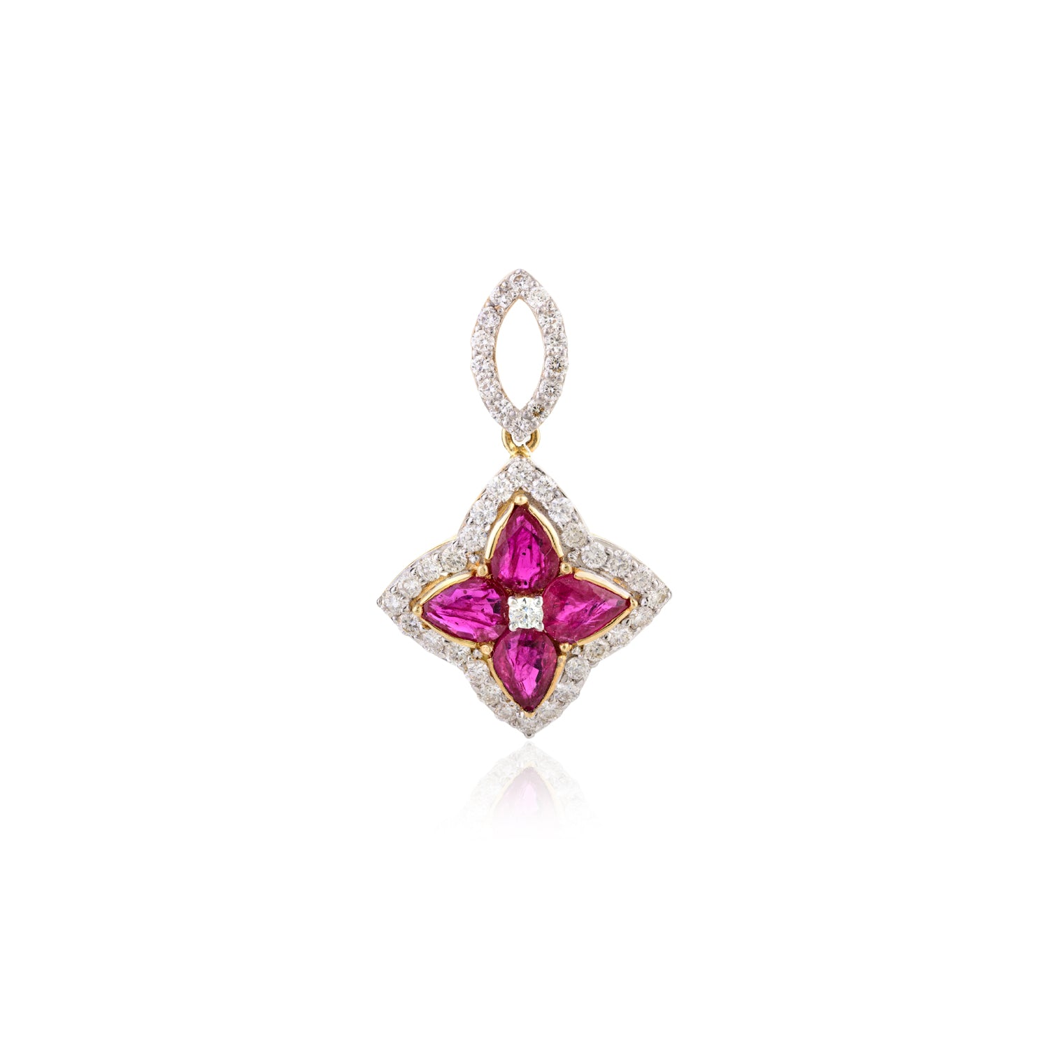 Ruby Diamond Gold Necklace for Women
