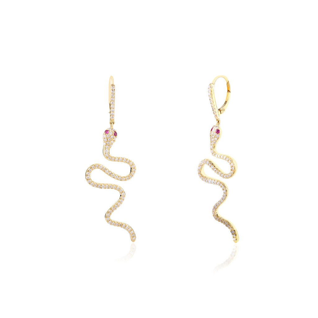 Snake Diamond Earring Gold