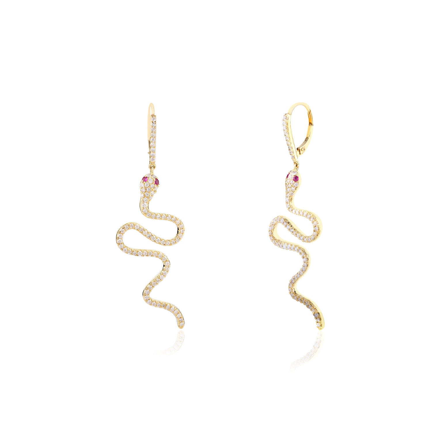 Snake Diamond Earring Gold