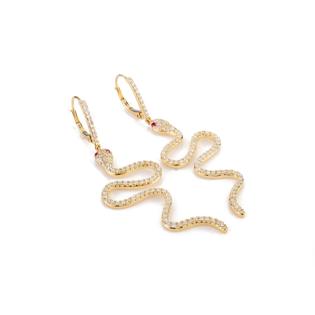 Snake Diamond Earring Gold