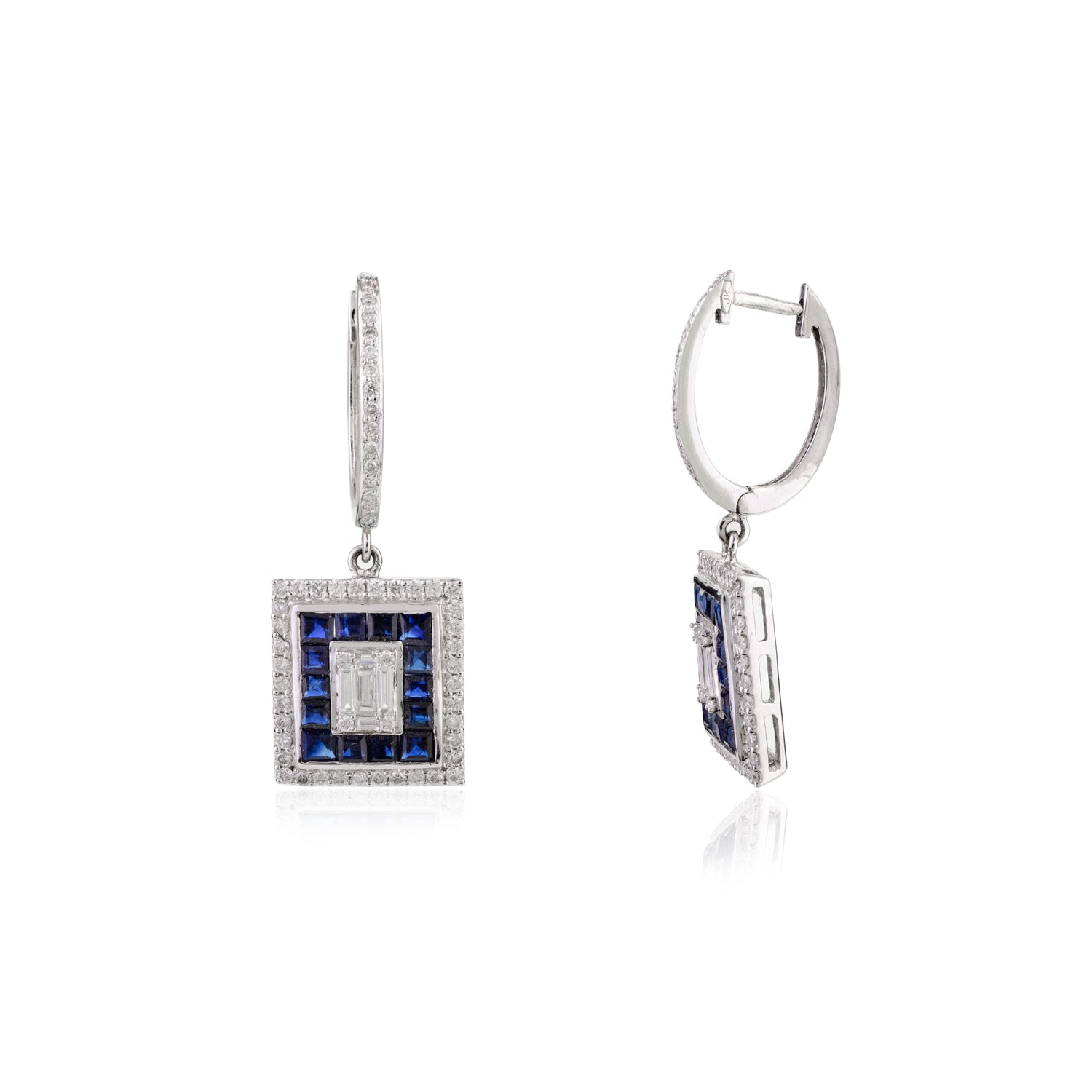 Blue Sapphire Diamond Earring