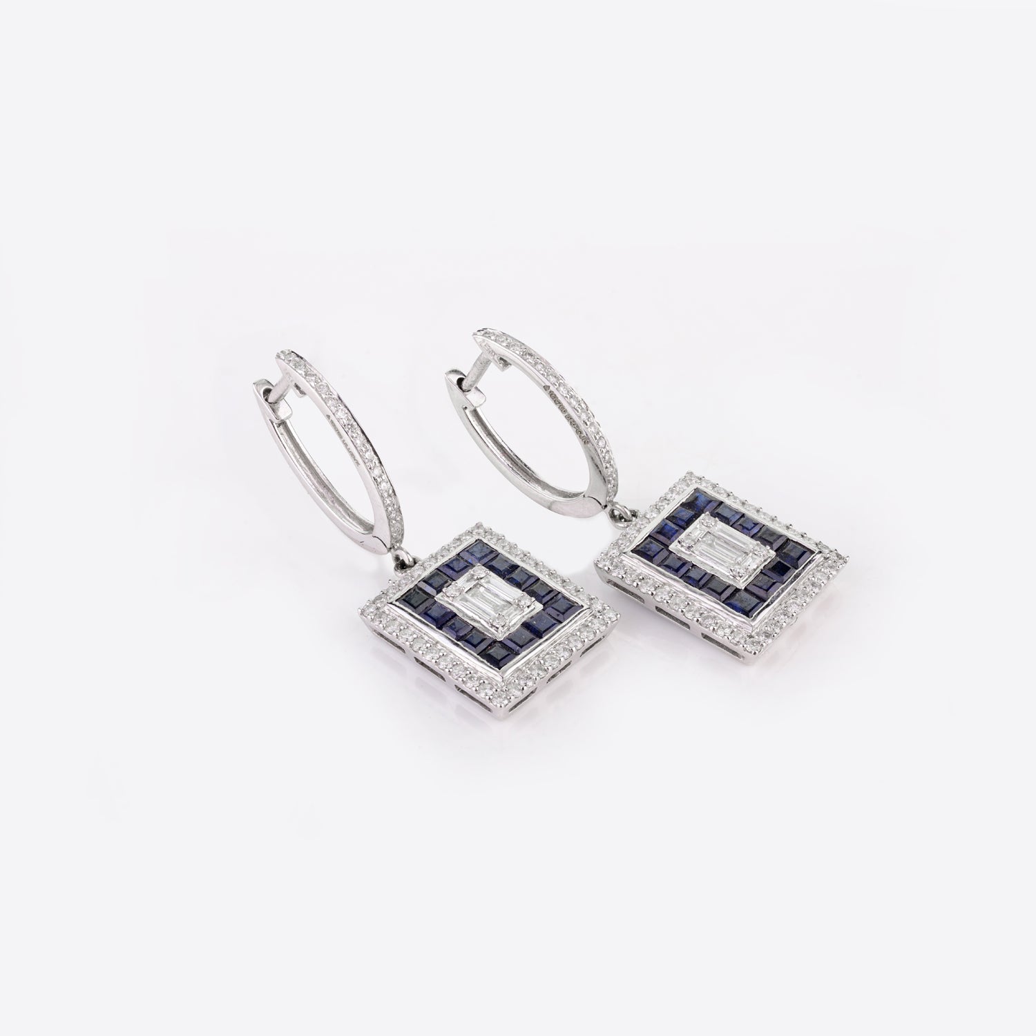 Blue Sapphire Diamond Earring