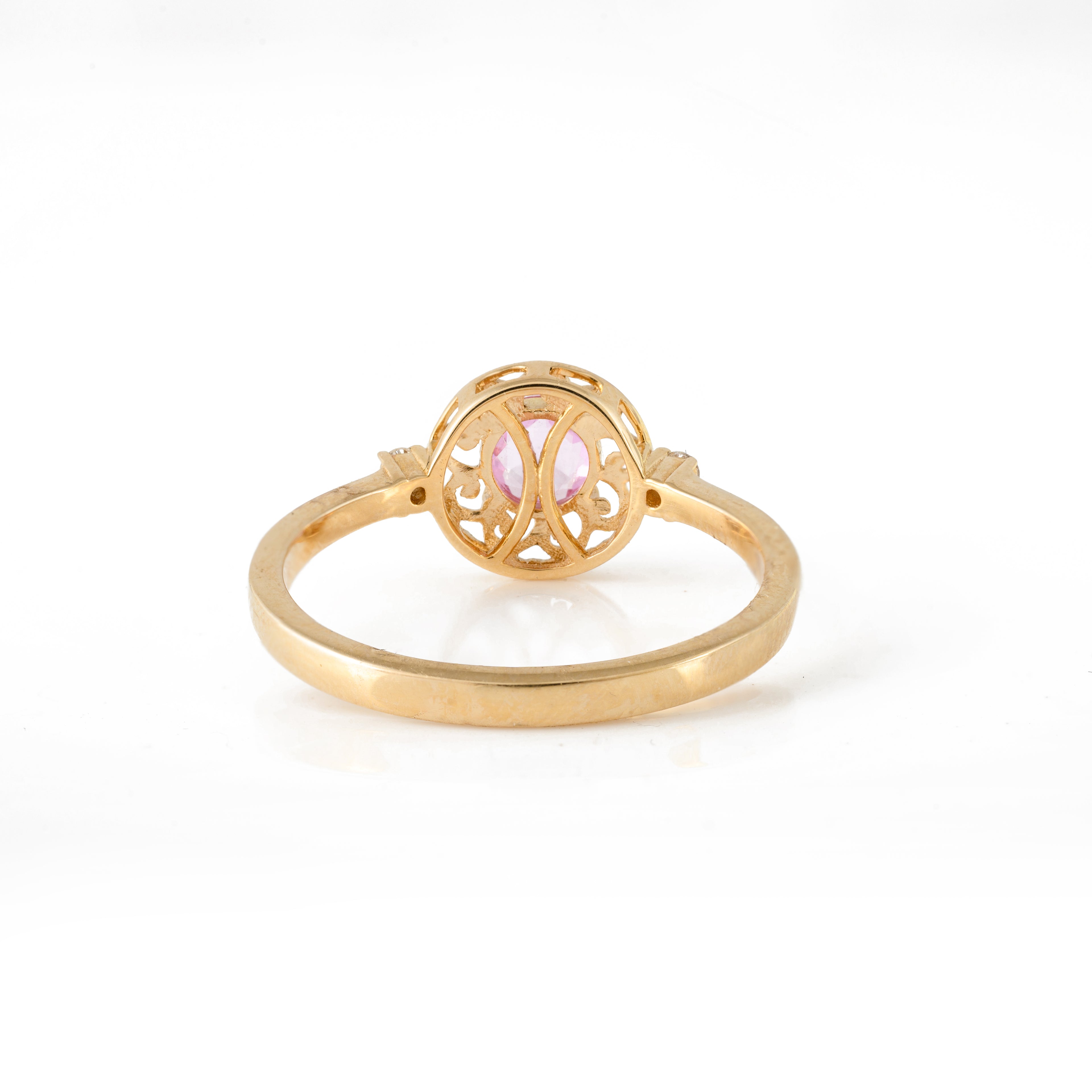Natural Pink Sapphire Diamond Gold Ring