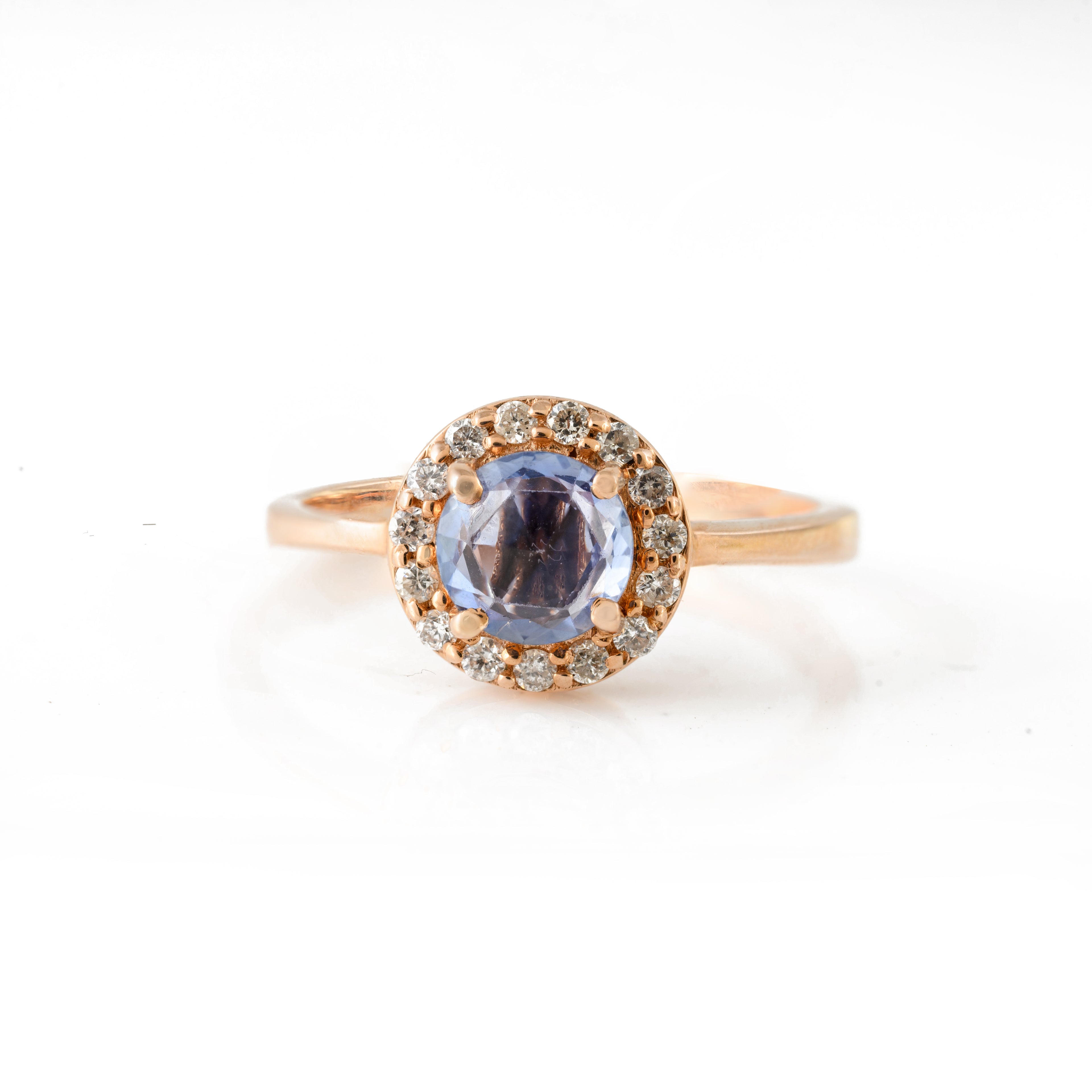 Real Diamond Gold Ring, Solid 14K Yellow Gold Ring