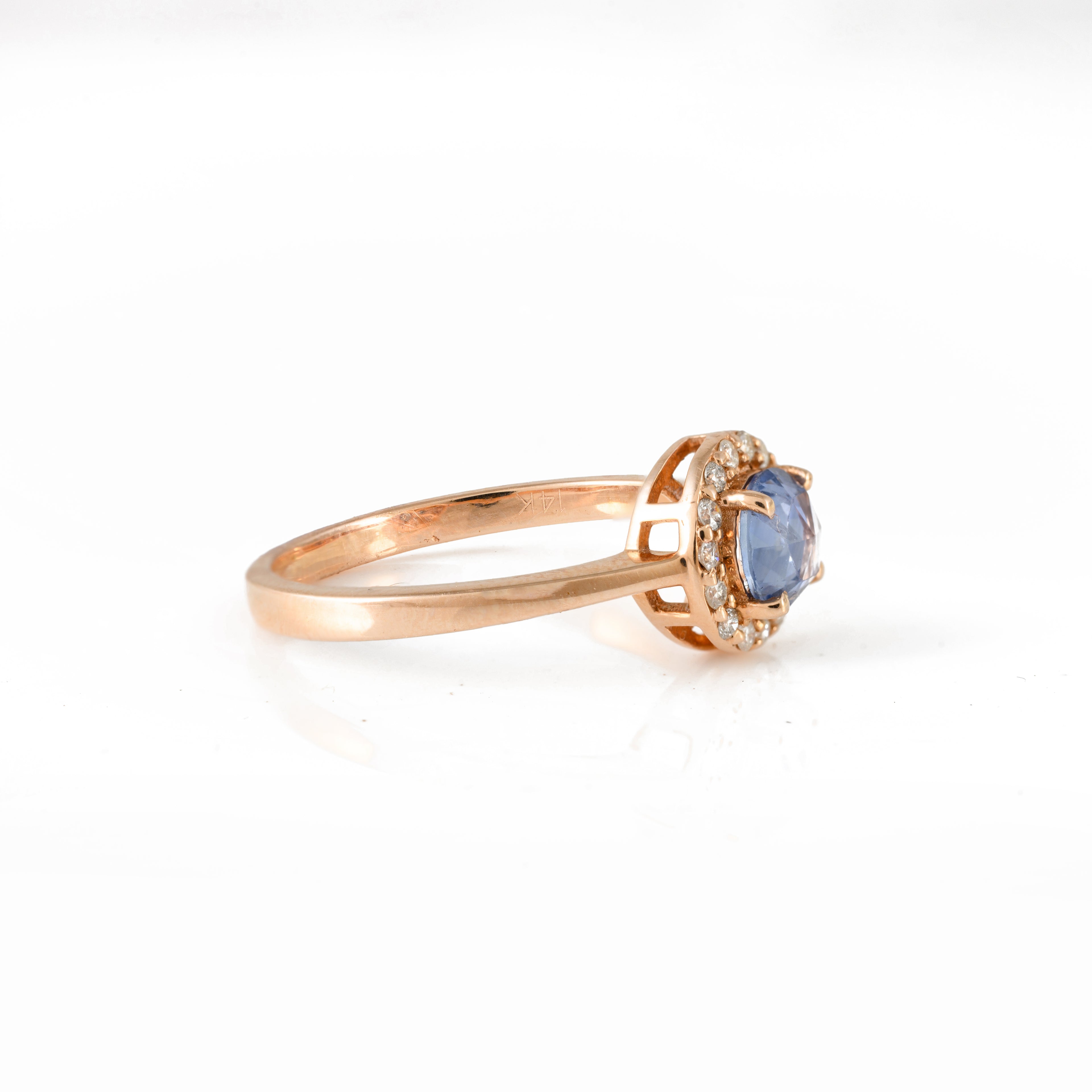 Real Diamond Gold Ring, Solid 14K Yellow Gold Ring