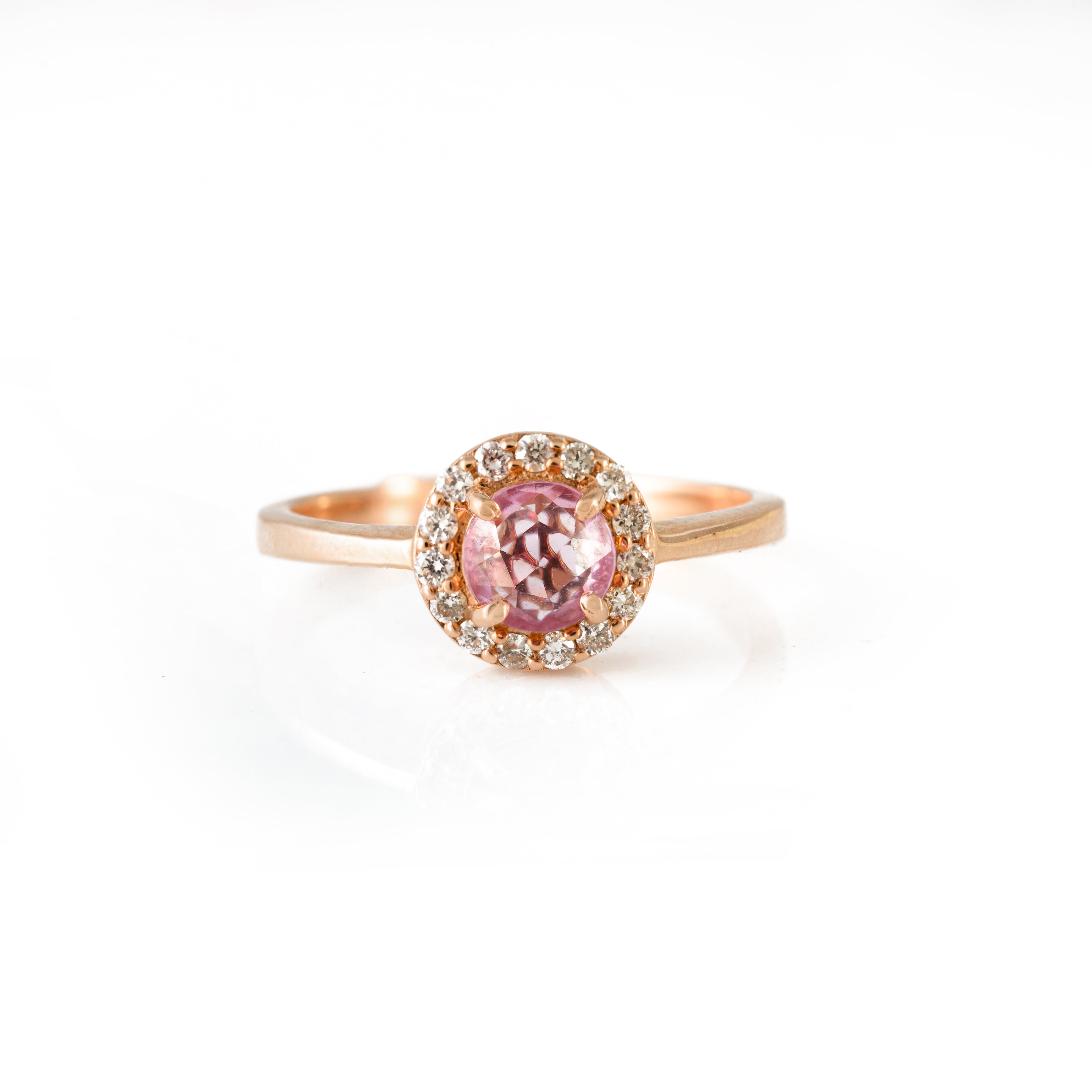 Natural Pink Sapphire Diamond Ring